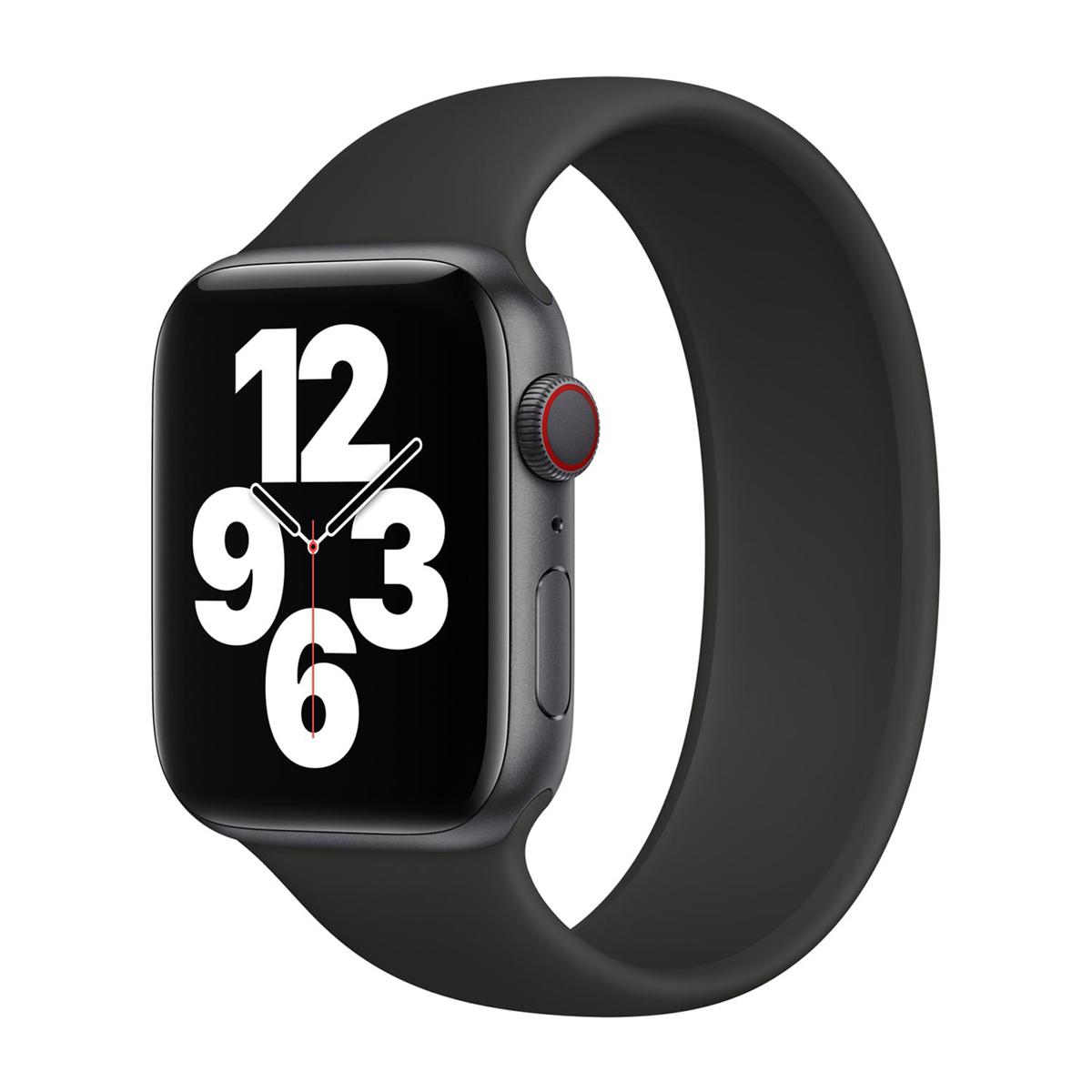 Bracelet Boucle unique en Silicone Apple Watch  44/45/46/49 mm - Taille 7 - Noir