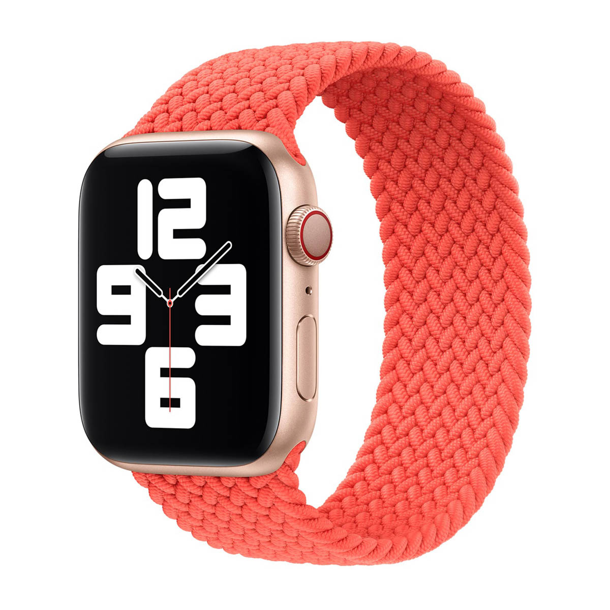 Bracelet Solo tress&eacute; Apple Watch  38/40/41/42 mm - Taille 9 - Electric Orange