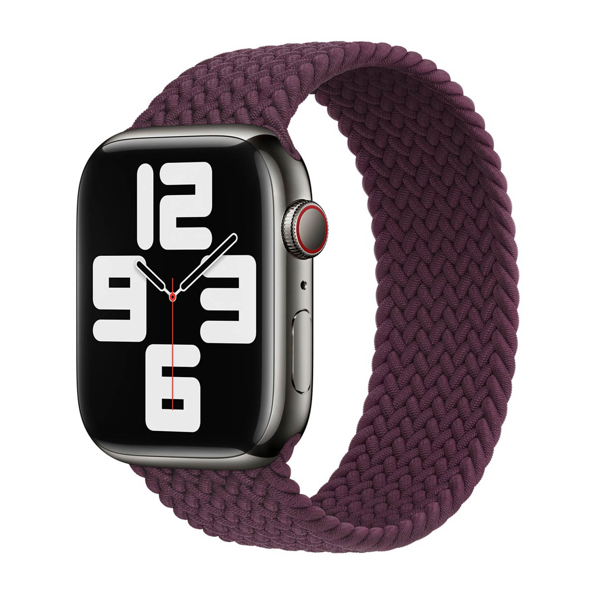 Bracelet Solo tress&eacute; Apple Watch  44/45/46/49 mm - Taille 7 - Dark Cherry