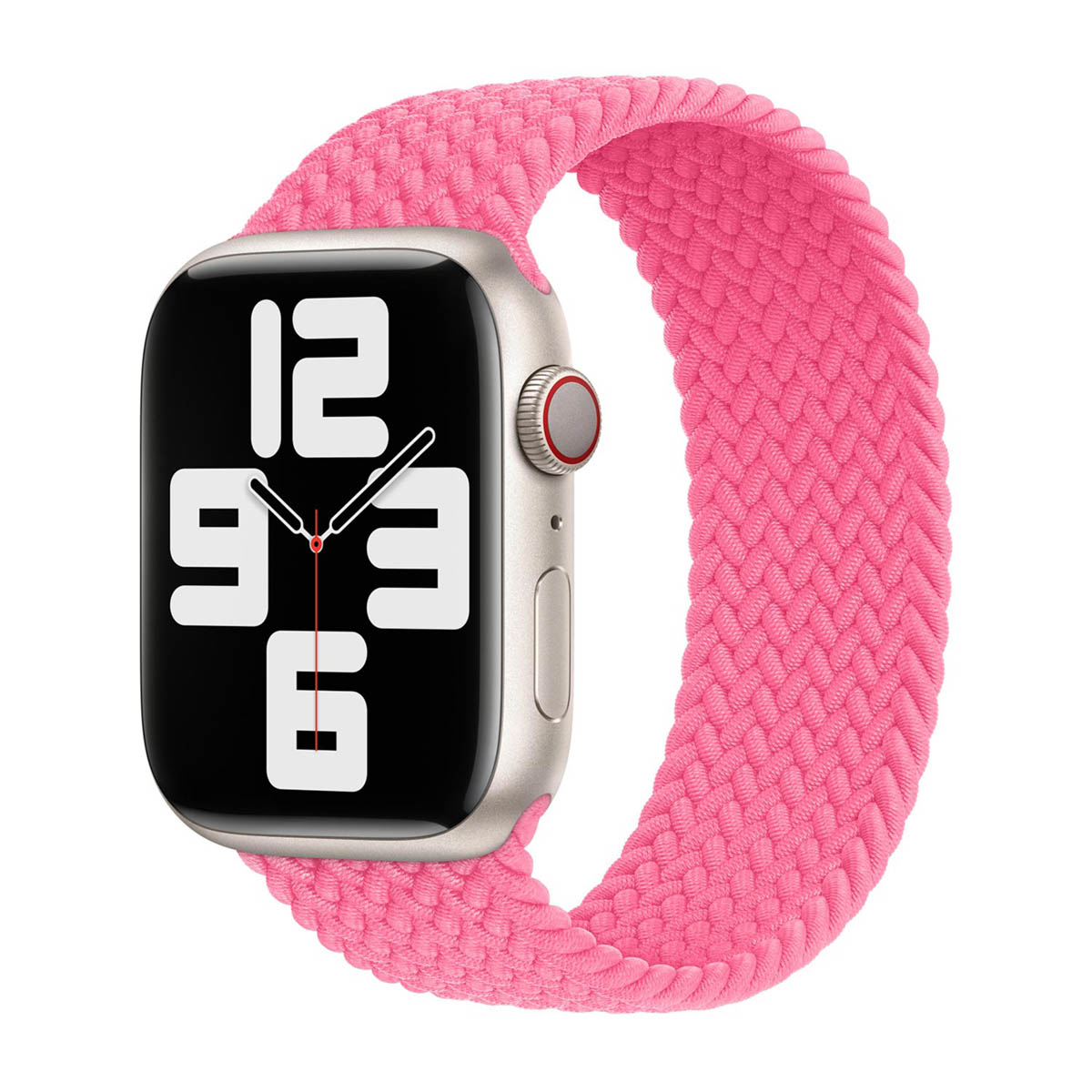 Bracelet Solo tress&eacute; Apple Watch  38/40/41/42 mm - Taille 7 - Flamingo