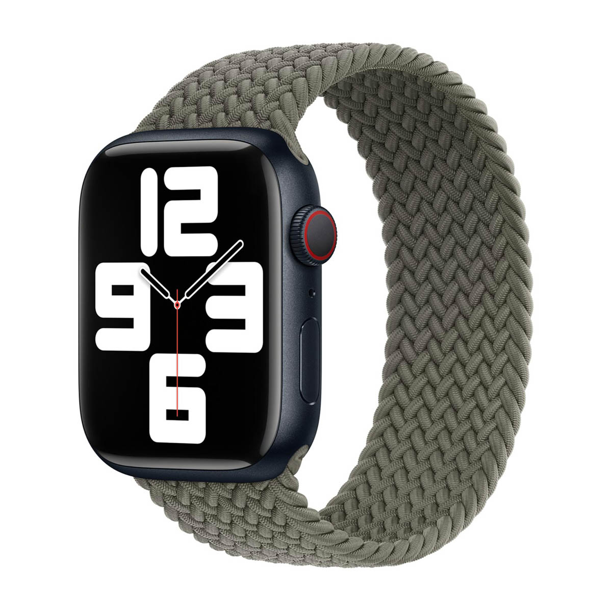 Bracelet Solo tress&eacute; Apple Watch  44/45/46/49 mm - Taille 12 - Olive
