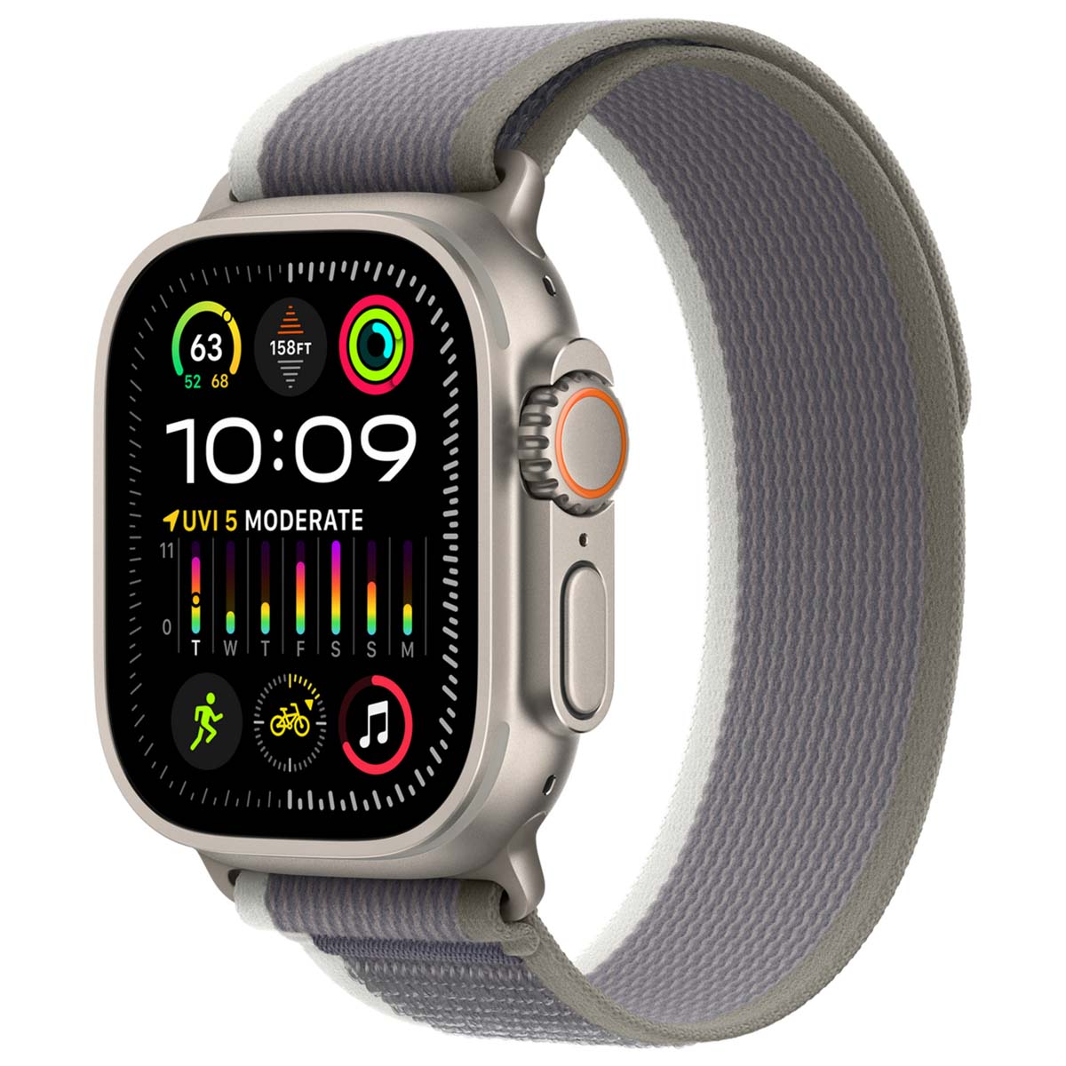 Apple Watch Band - Trail Loop - 49&nbsp;mm - Vert/gris - M/L