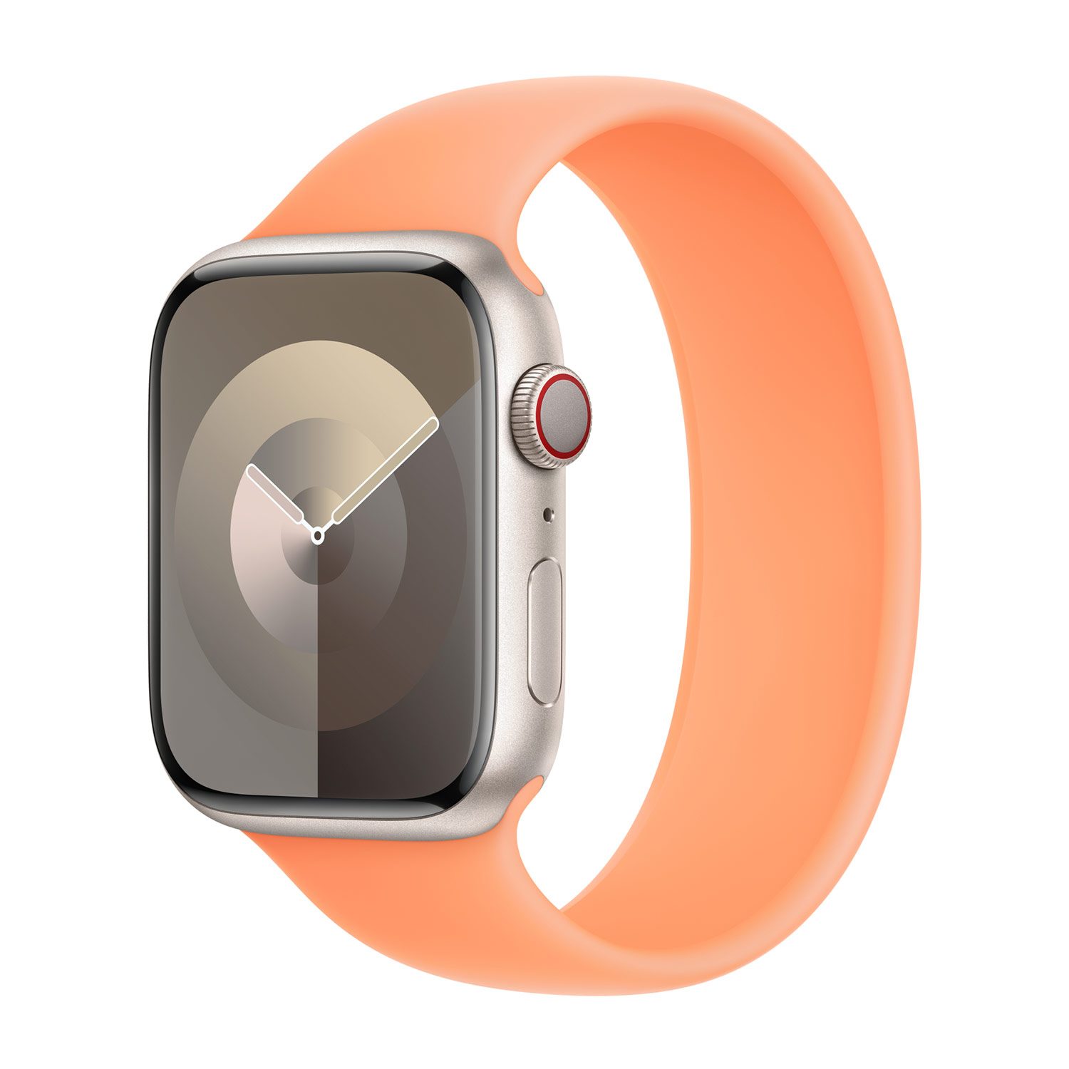 Bracelet Boucle unique en Silicone Apple Watch  38/40/41/42 mm - Taille 4 - Orange Sorbet