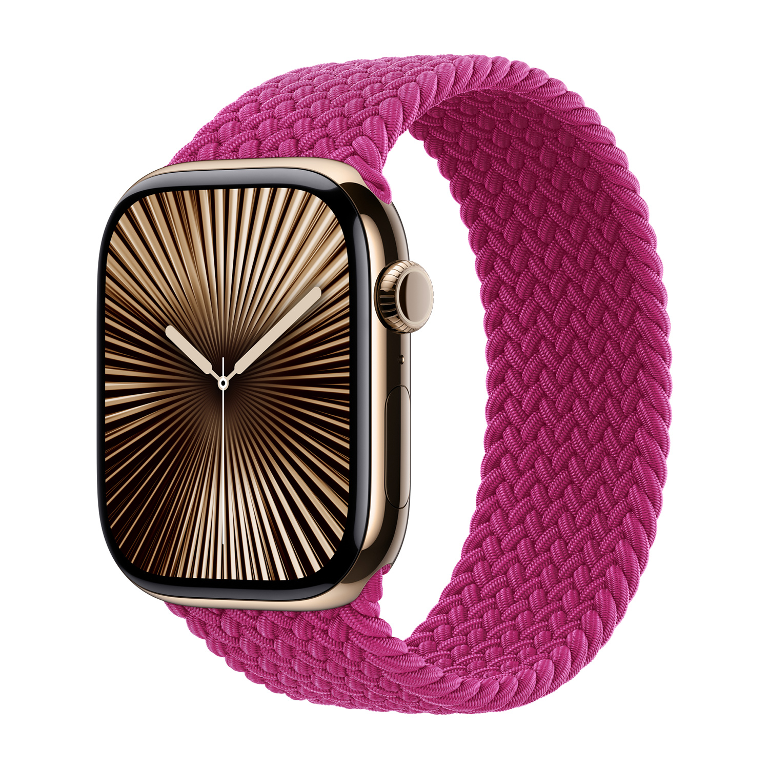 Bracelet Solo tress&eacute; Apple Watch  38/40/41/42 mm - Taille 9 - Magenta