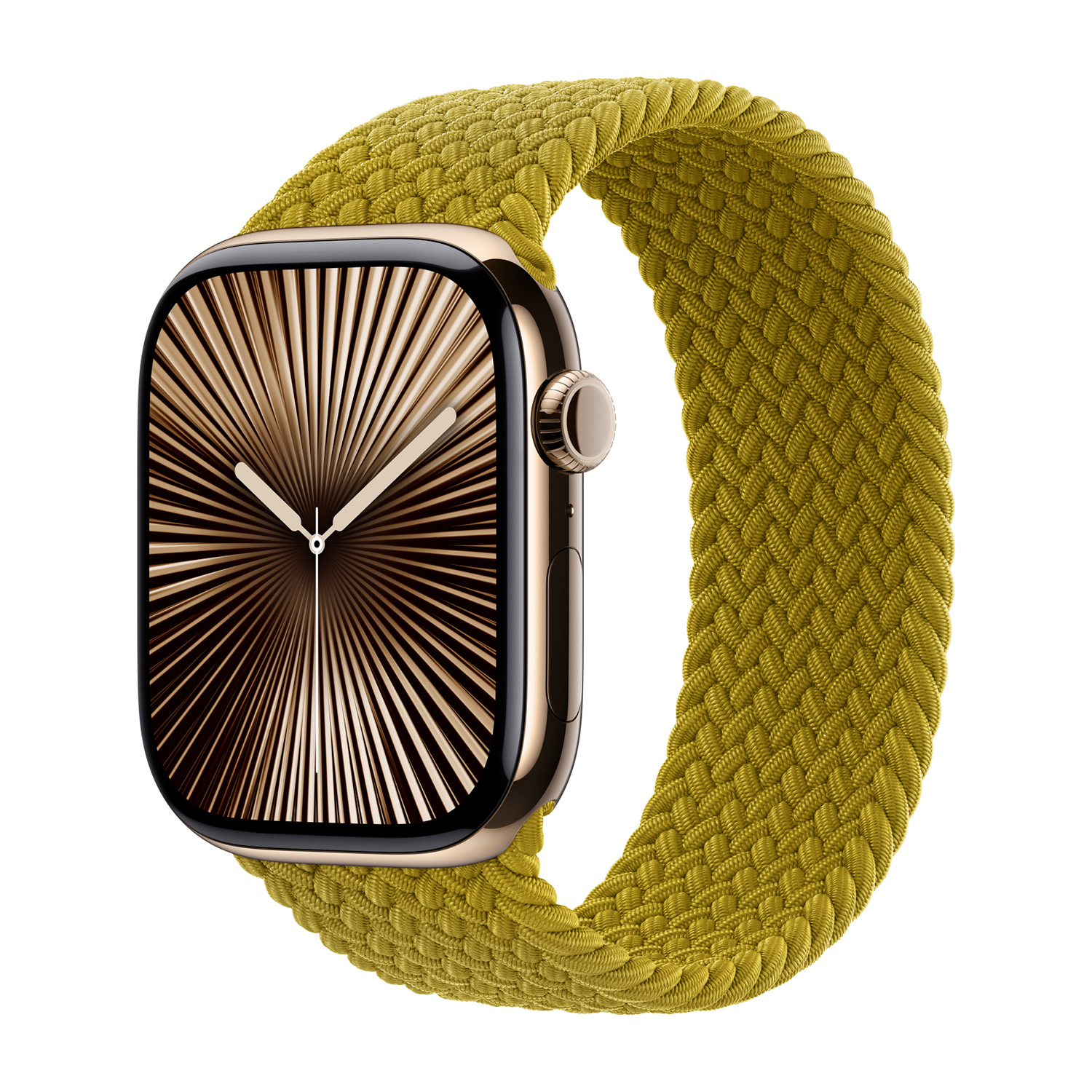 Bracelet Solo tress&eacute; Apple Watch  44/45/46/49 mm - Taille 3 - Chartreuse