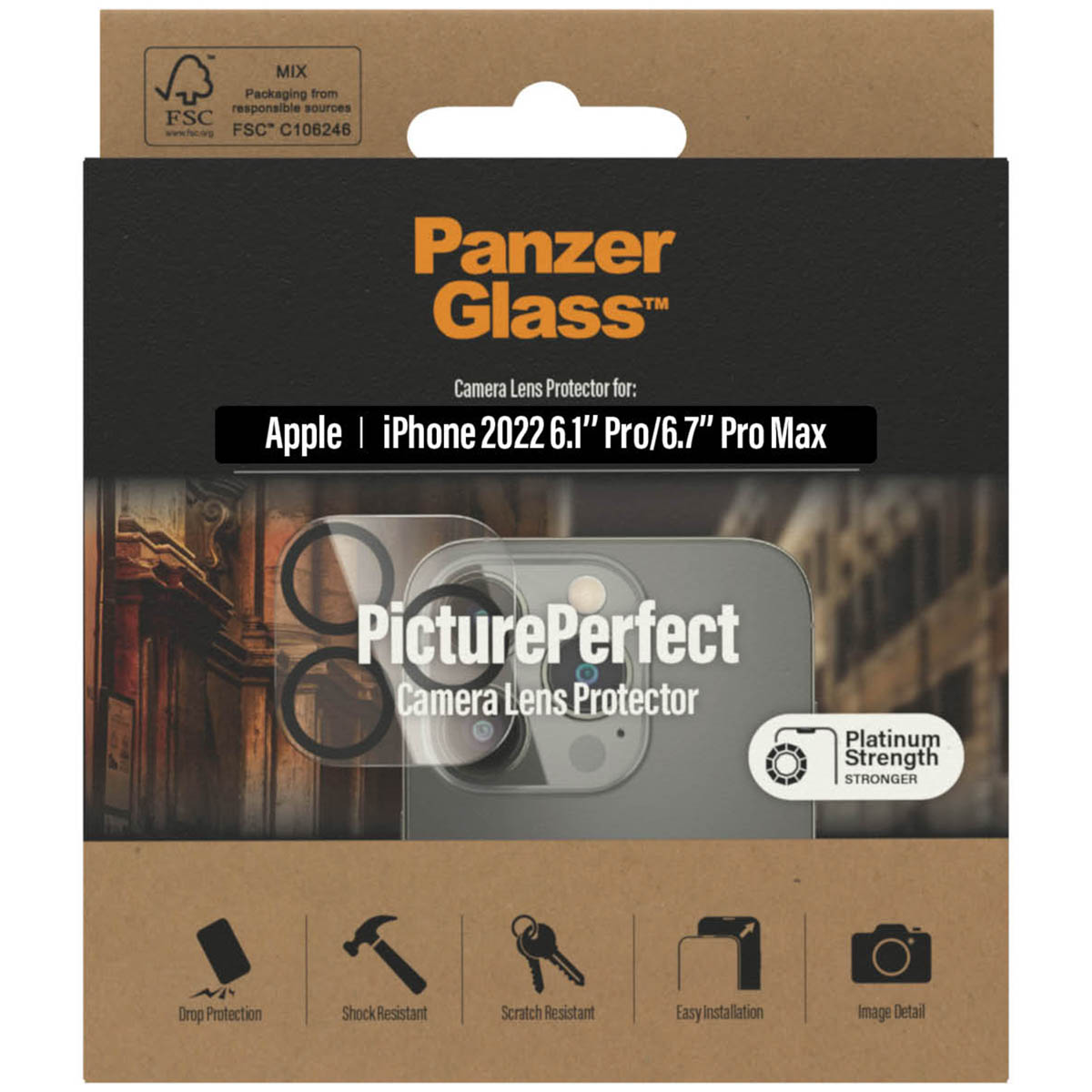 PANZERGLASS Protection Cam&eacute;ra Arri&egrave;re pour iPhone 14 Pro & Pro Max - 