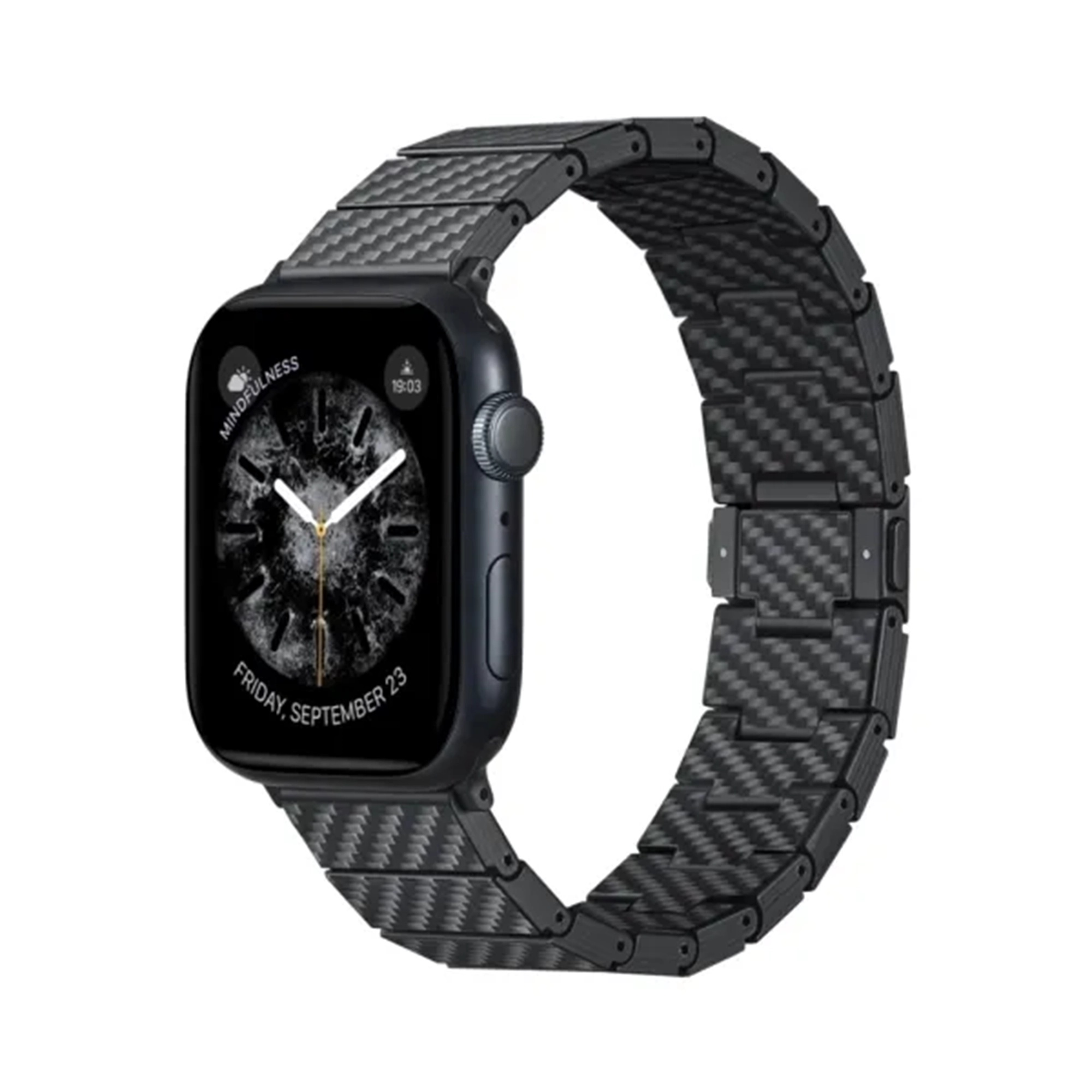 Pitaka Bracelet en fibre de carbone pour Apple Watch | 44/45/46/49 mm - Modern Carbon Black