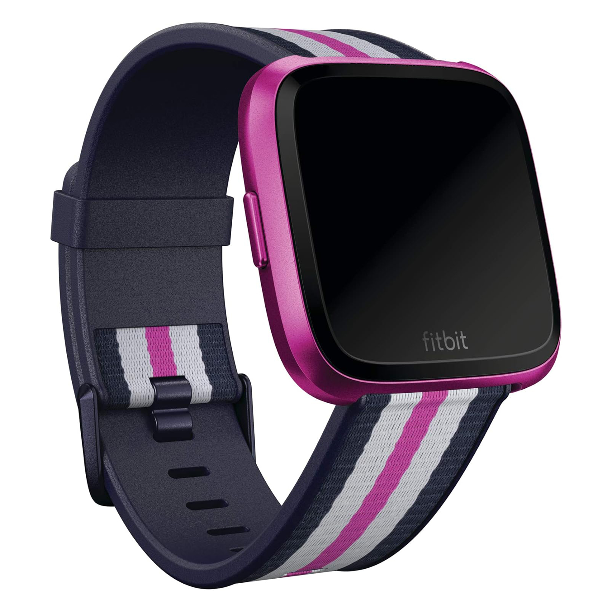 Bracelet Woven pour Fitbit Versa / Versa 2 / Versa Lite - Taille S - Navy / Mulberry