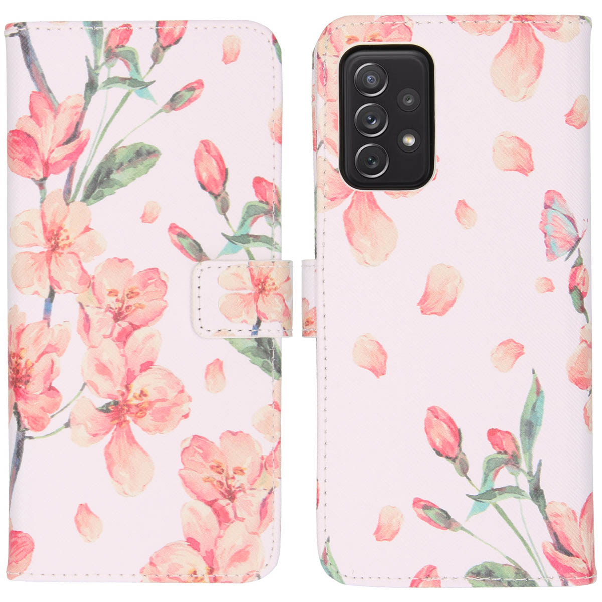 imoshion Design Softcase Bookcase pour Samsung Galaxy A72 - Blossom Watercolor
