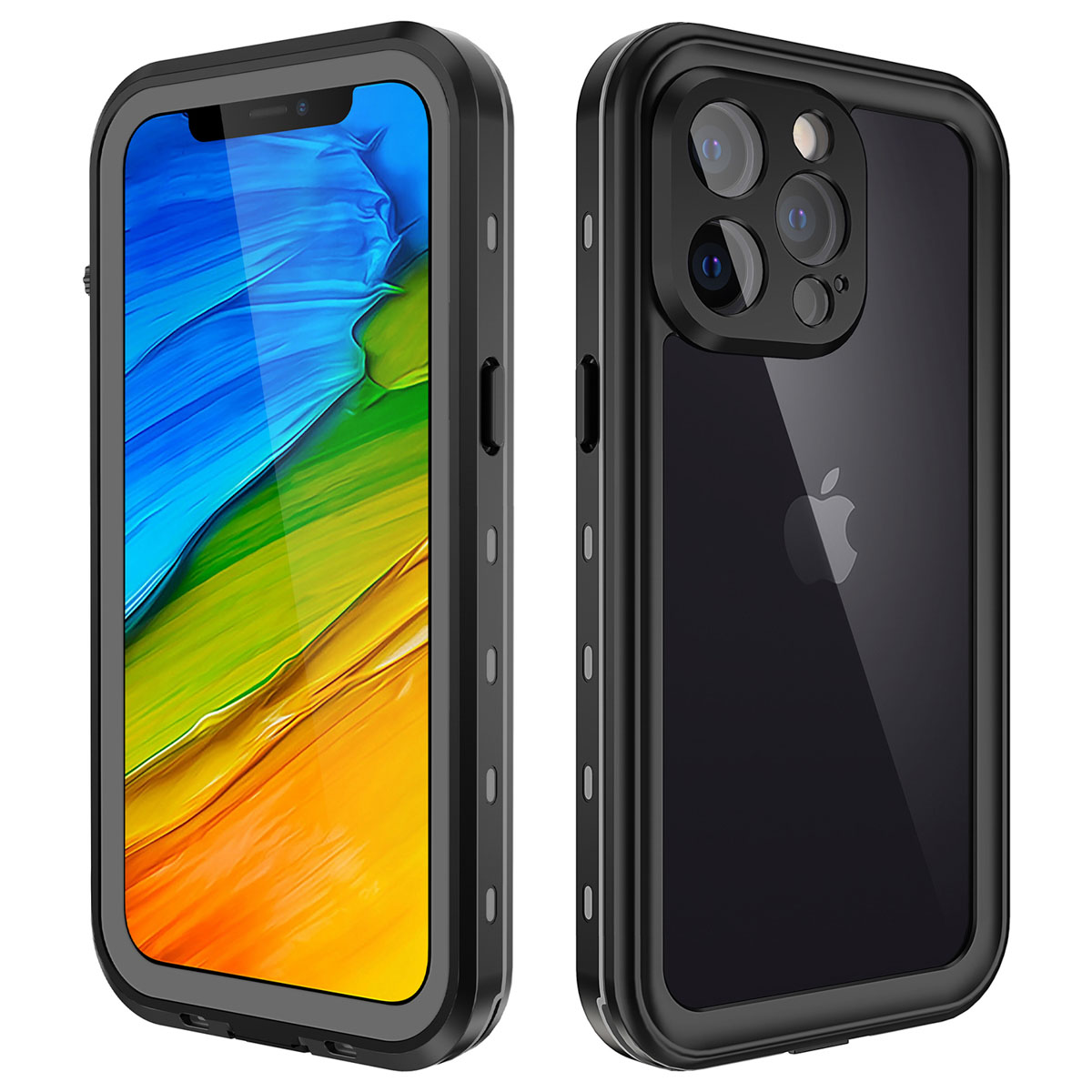 Redpepper Dot Plus Waterproof Backcover voor de Apple iPhone 13 Pro - Zwart