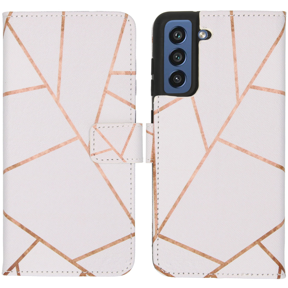 imoshion Design Softcase Bookcase pour Samsung Galaxy S21 FE - White Graphic
