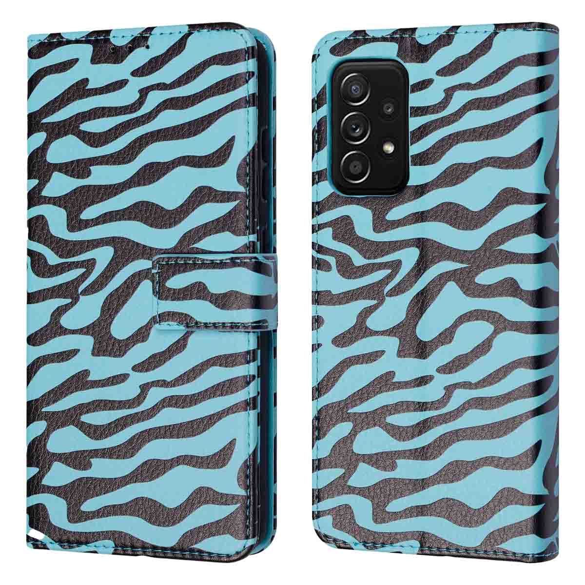 imoshion Design Bookcase voor de Samsung Galaxy A52(s) (5G/4G) - Black Blue Stripes