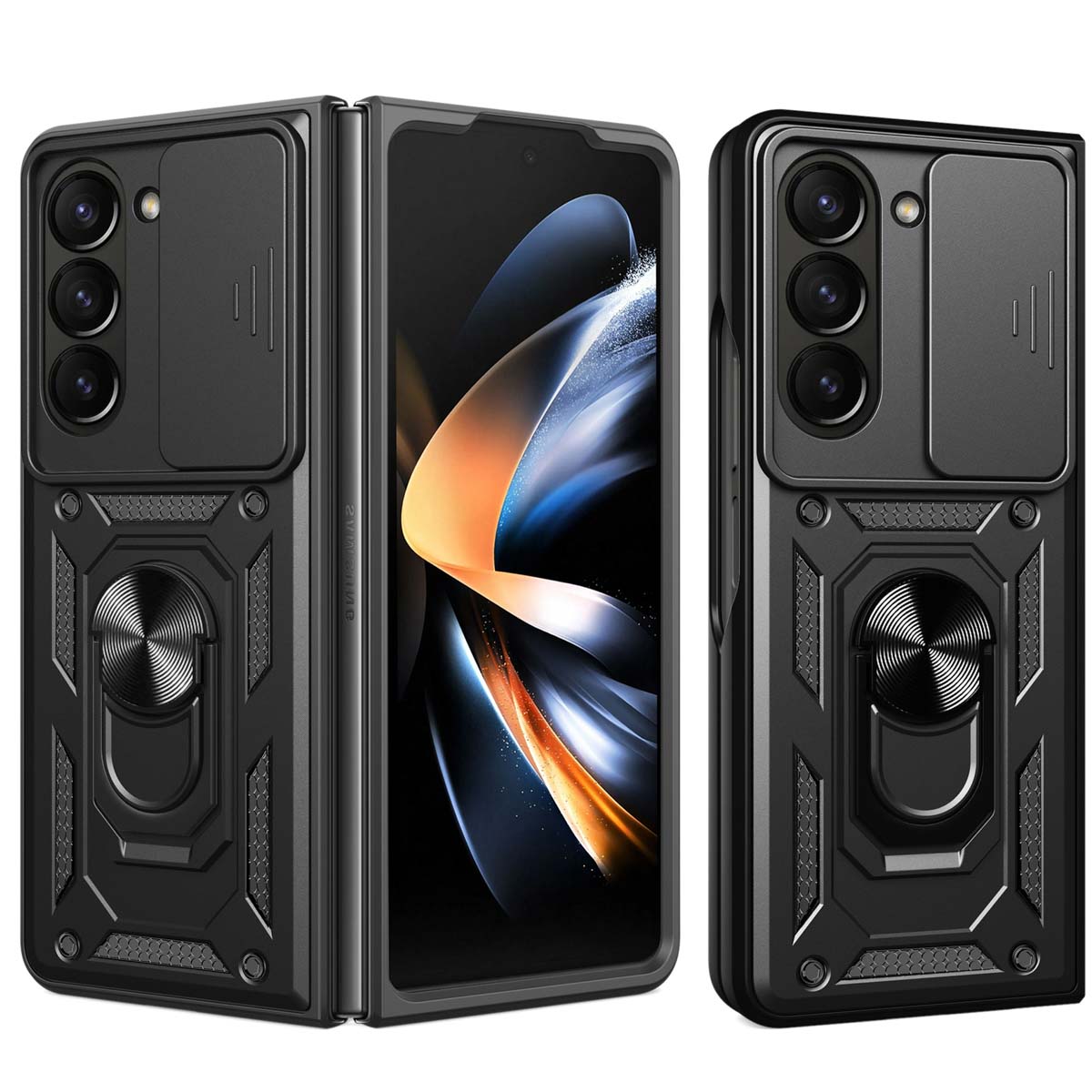 imoshion Rugged Backcover met ring voor de Samsung Galaxy Z Fold 6 - Zwart