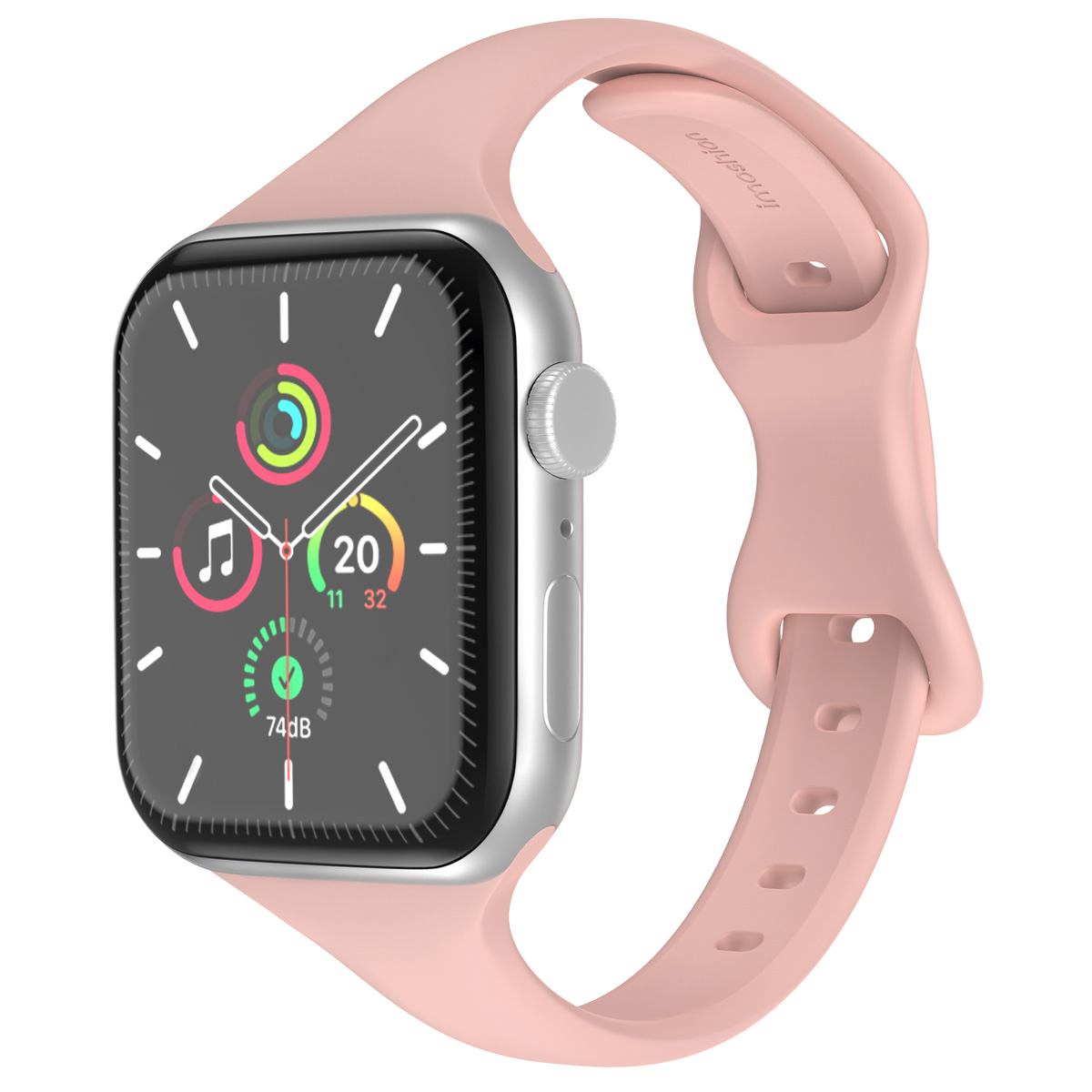 IMOSHION  Bracelet slim en silicone Apple Watch Series 1 t/m 11 / SE / Ultra (44/45/46/49 mm) - Retro Pink