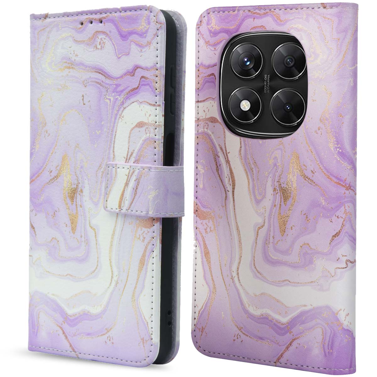 imoshion Design Bookcase voor de Xiaomi Redmi Note 14 Pro (5G) / 14 Pro Plus (5G) - Purple Marble