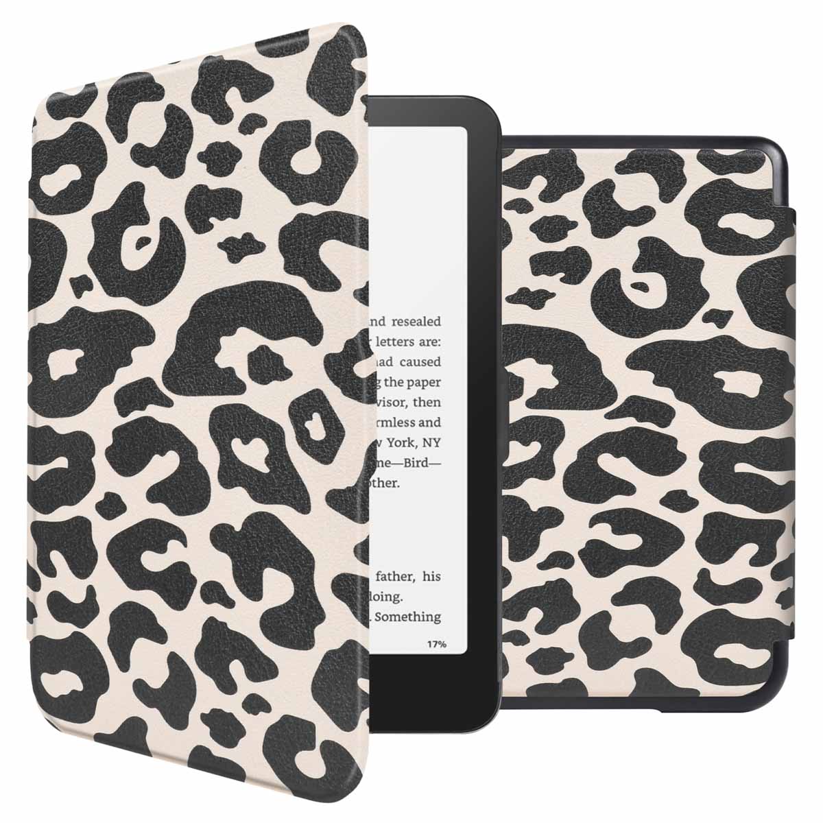 imoshion Design Slim Hard Case Sleepcover pour Amazon Kindle Paperwhite (2024) / Paperwhite Signature Edition (2024) / Colorsoft (2024) / Colorsoft Signature Edition (2024) - Leopard