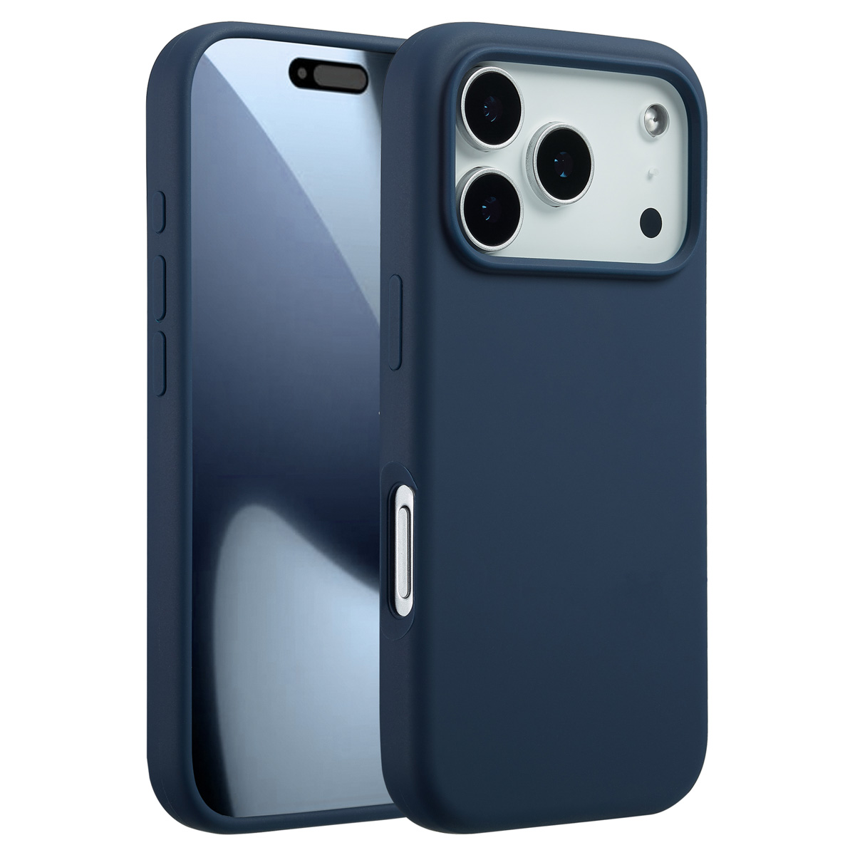 Accezz Liquid Silicone Backcover met MagSafe voor de Apple iPhone 17 Pro - Donkerblauw