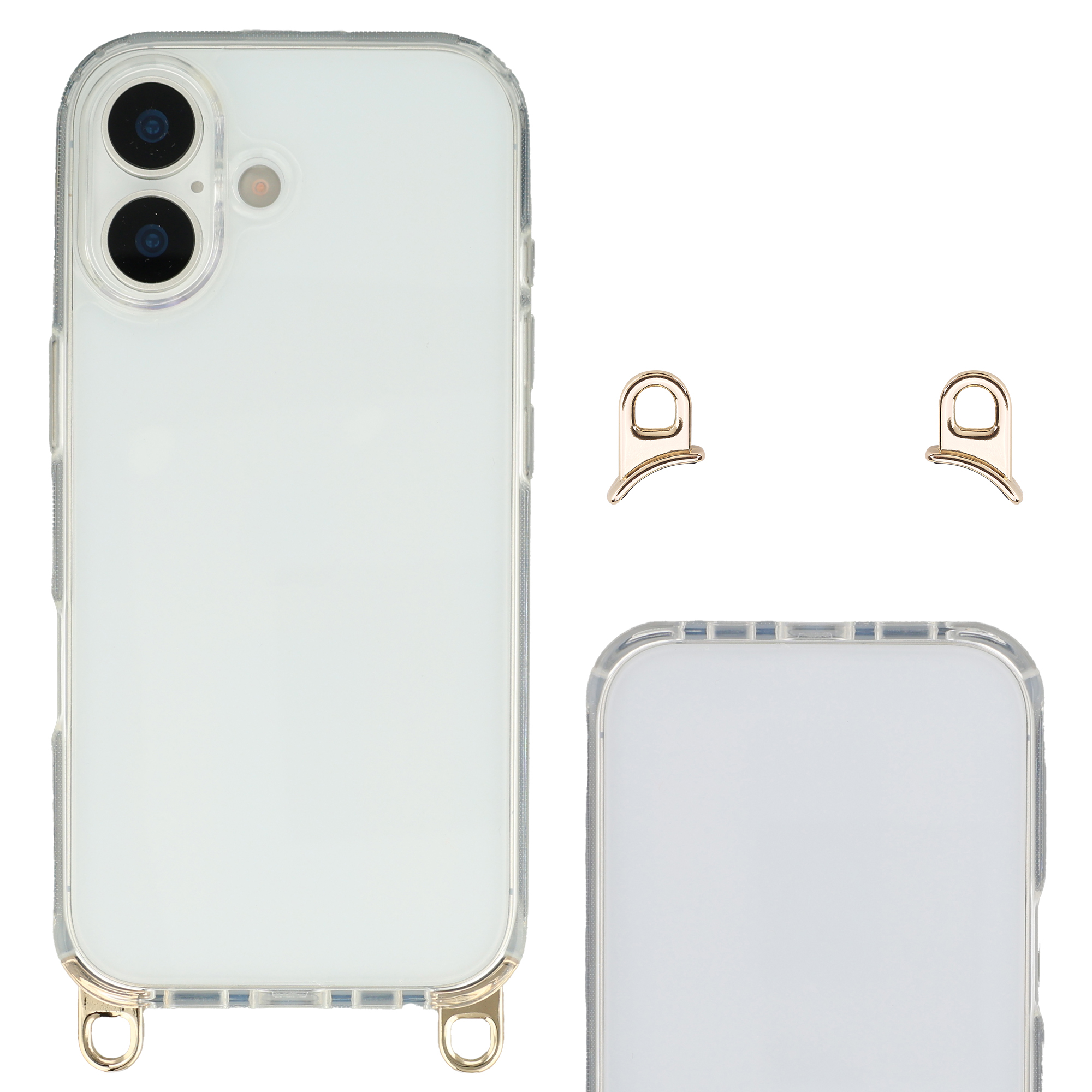 Selencia Backcover met afneembare haakjes voor de Apple iPhone 17 - Transparant