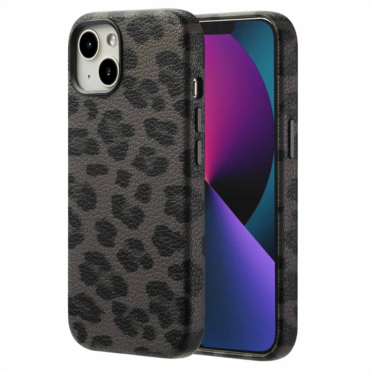 Selencia Coque Sabi imprim&eacute; panth&egrave;re avec MagSafe Apple iPhone 13 - Midnight Black