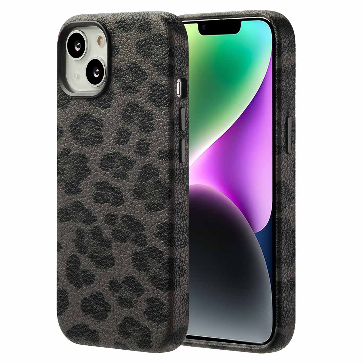 Selencia Coque Sabi imprim&eacute; panth&egrave;re avec MagSafe Apple iPhone 14 - Midnight Black