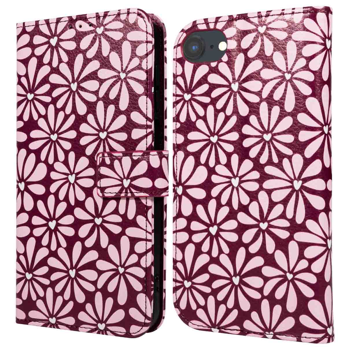 imoshion Design Bookcase voor de Apple iPhone SE (2022 / 2020) / 8 / 7 / 6(s) - Bloom Love Blush