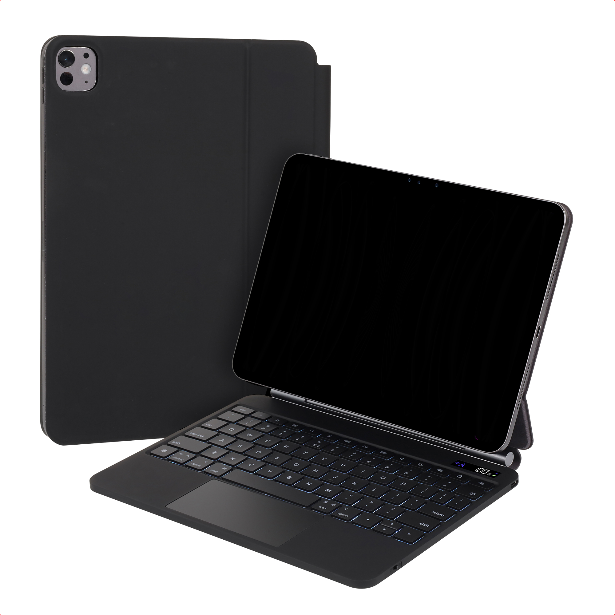 Accezz Clavier Bluetooth magnétique pour Apple iPad Air 13 pouces (2026) M4 / (2025) M3 / (2024) M2 / iPad Pro 12.9 (2018/2020/2021/2022) - QWERTY / NL - Noir