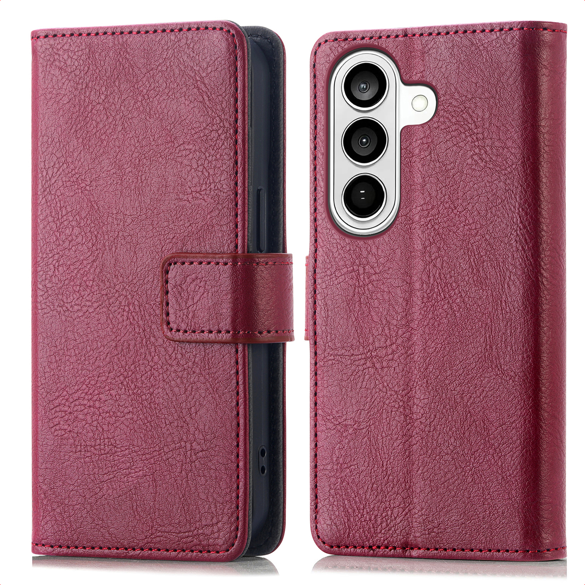 IMOSHION Etui de t&eacute;lephone portefeuille de luxe pour Samsung Galaxy S26 Plus - Bordeaux