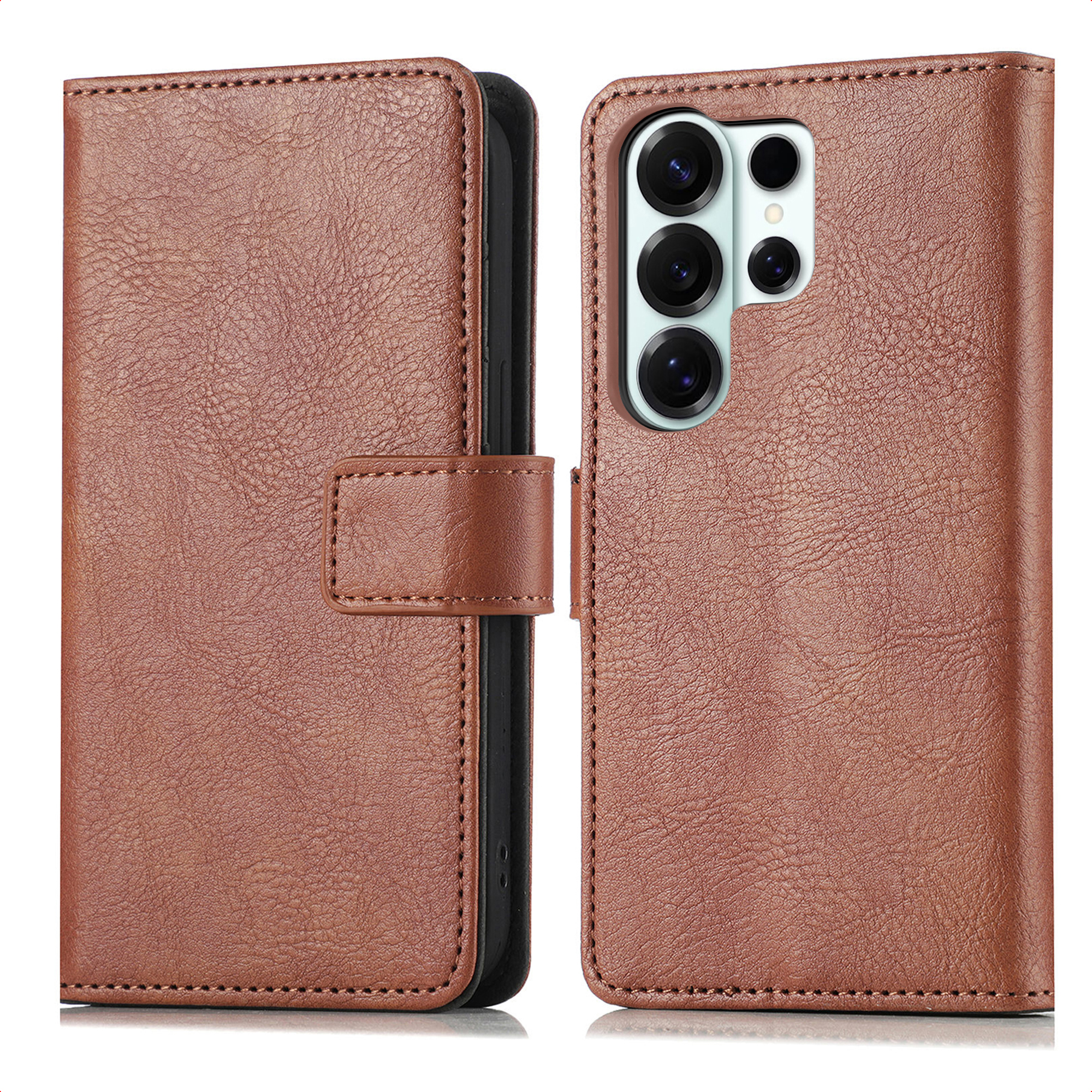 IMOSHION Etui de t&eacute;lephone portefeuille de luxe pour Samsung Galaxy S26 Ultra - Marron