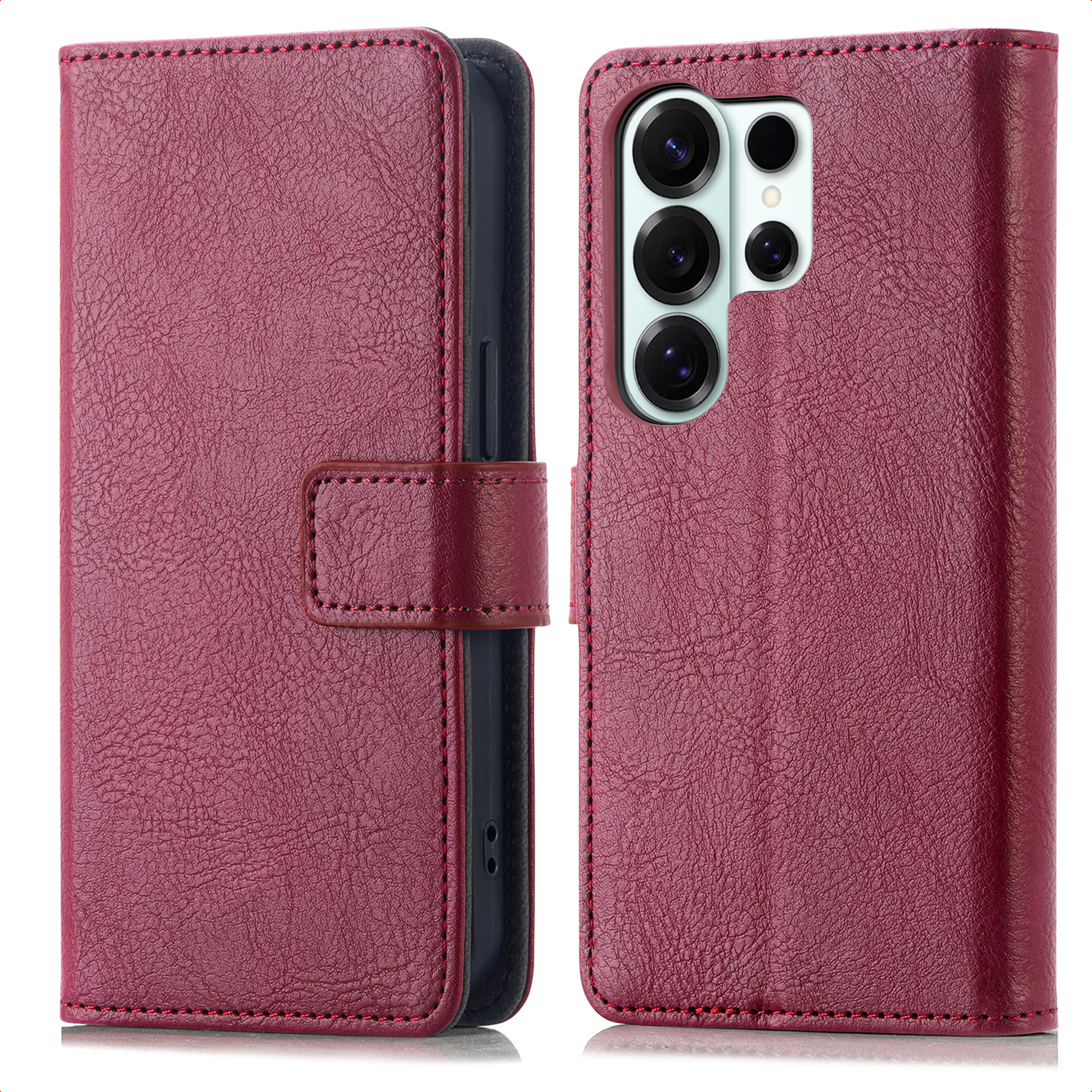 IMOSHION Etui de t&eacute;lephone portefeuille de luxe pour Samsung Galaxy S26 Ultra - Bordeaux