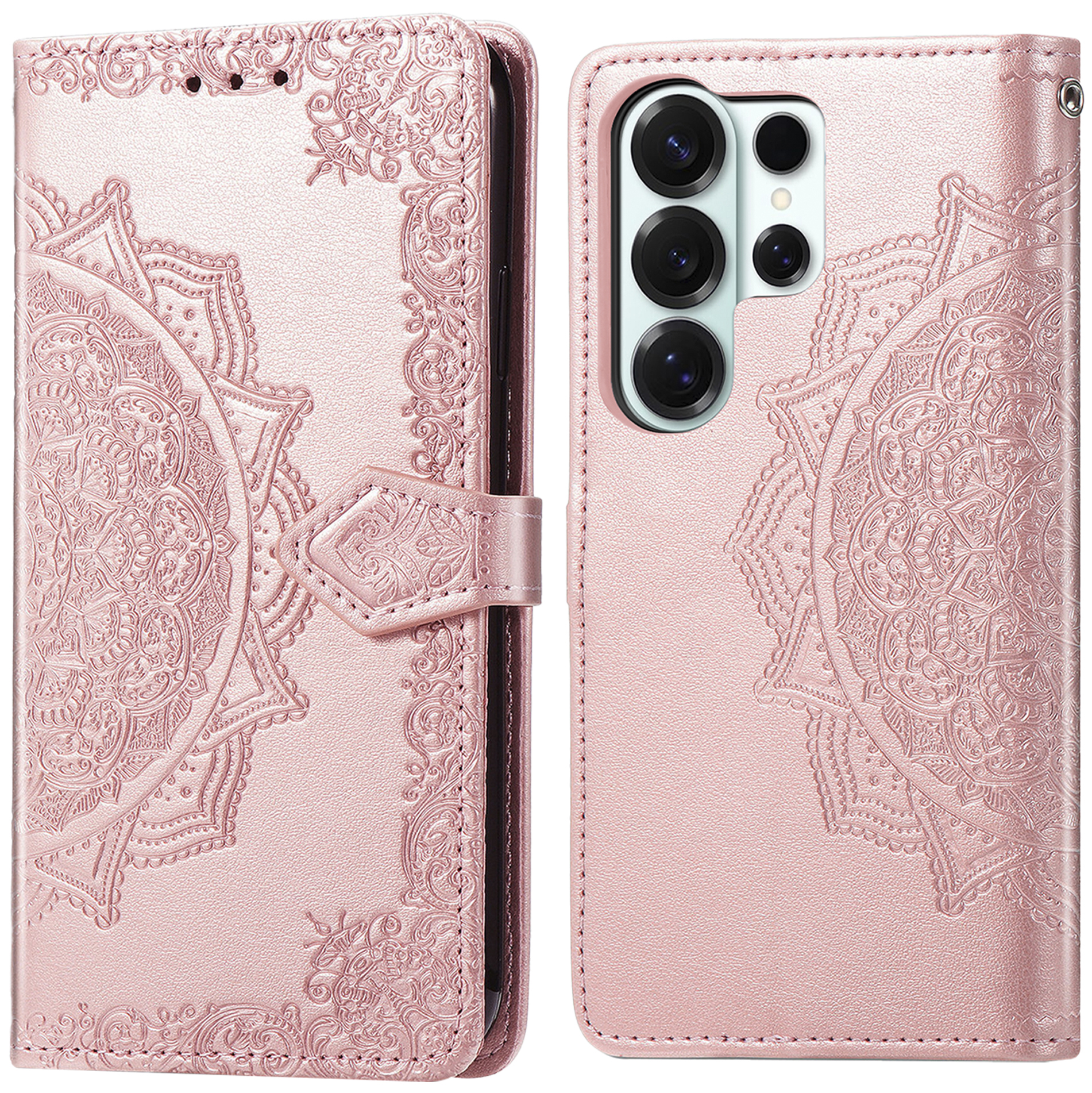 IMOSHION Etui de t&eacute;lephone Mandala pour Samsung Galaxy S26 Ultra - Rose Gold