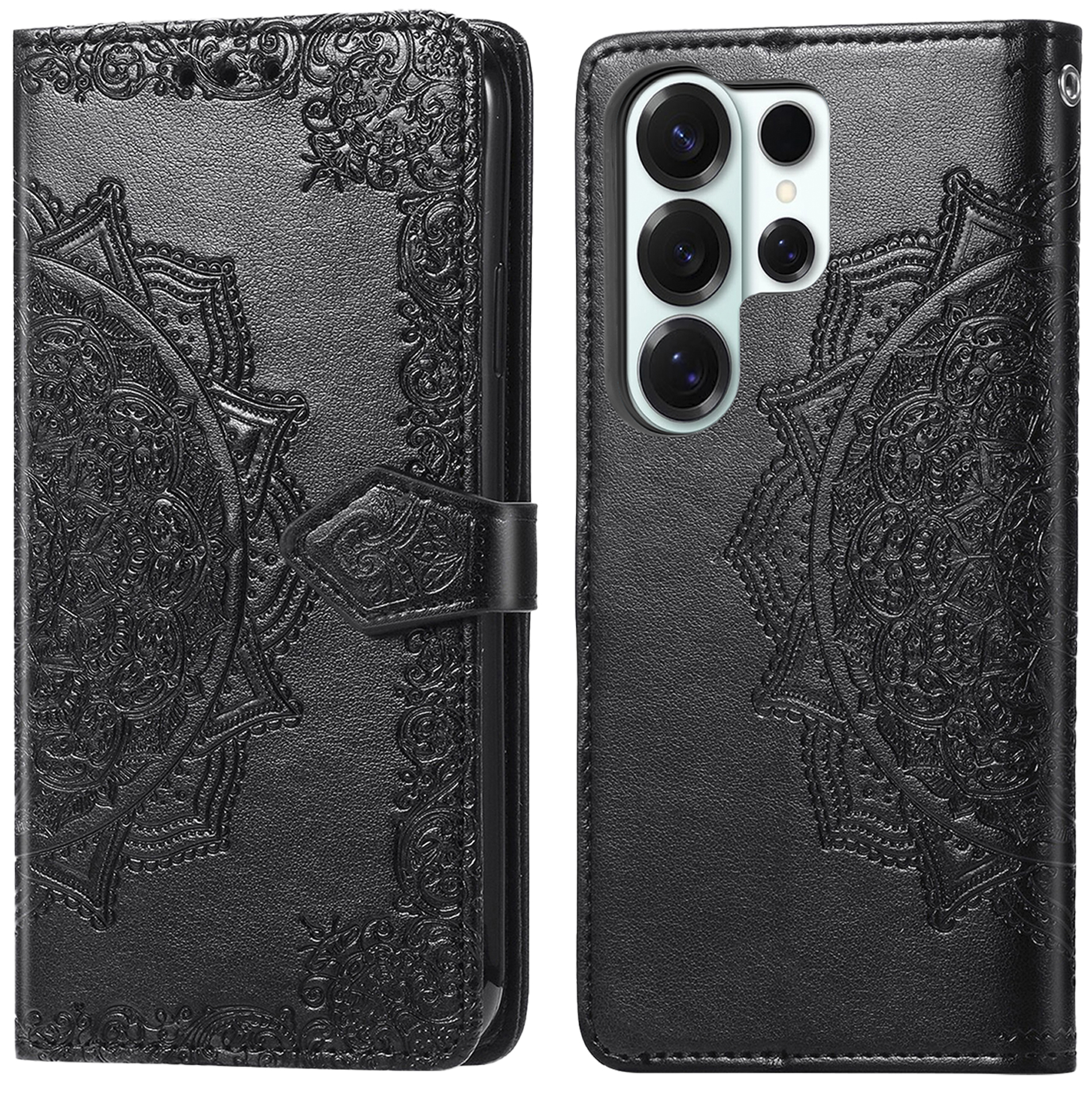 IMOSHION Etui de t&eacute;lephone Mandala pour Samsung Galaxy S26 Ultra - Noir
