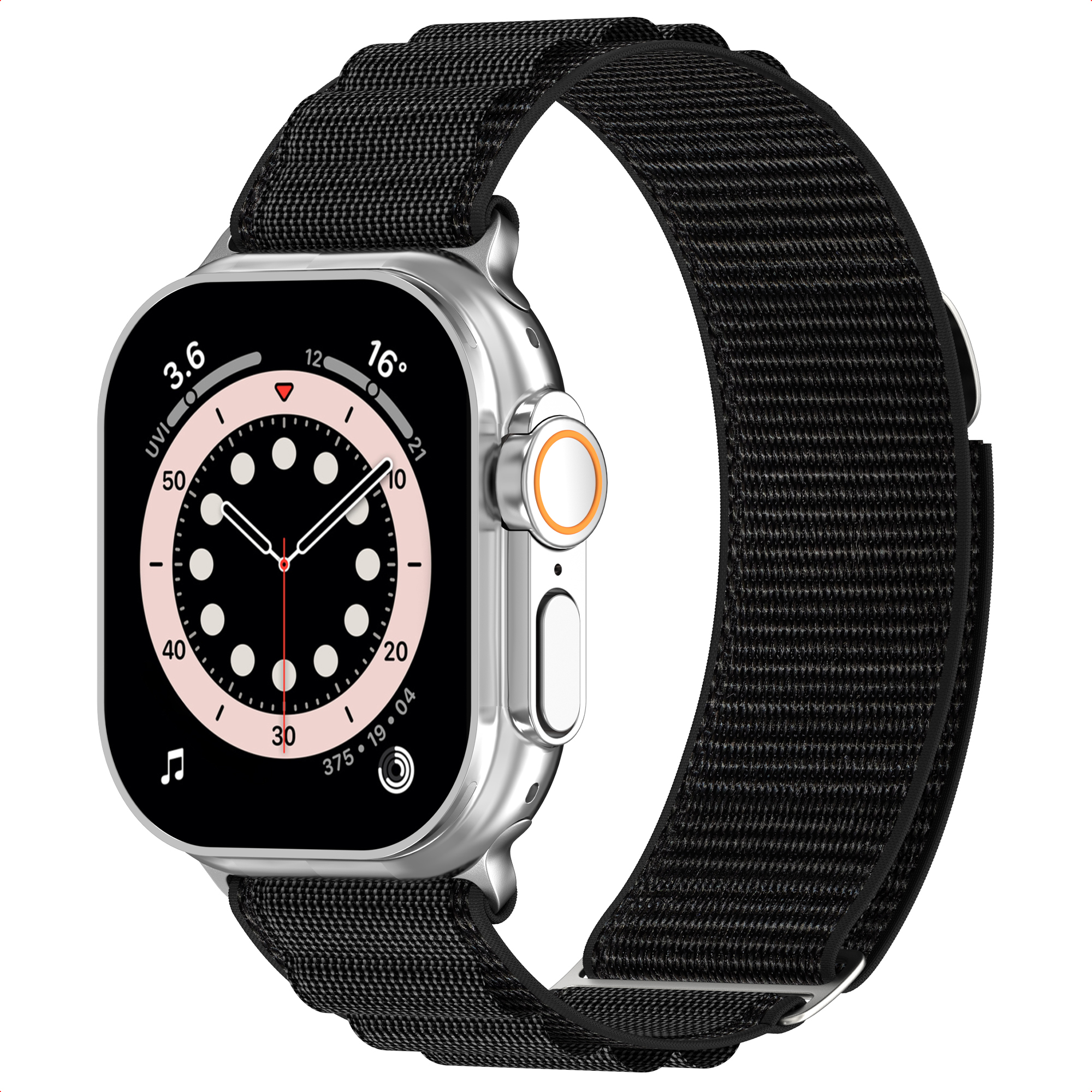 Accezz Bracelet en nylon Alpine Apple Watch  38/40/41/42 mm - Noir