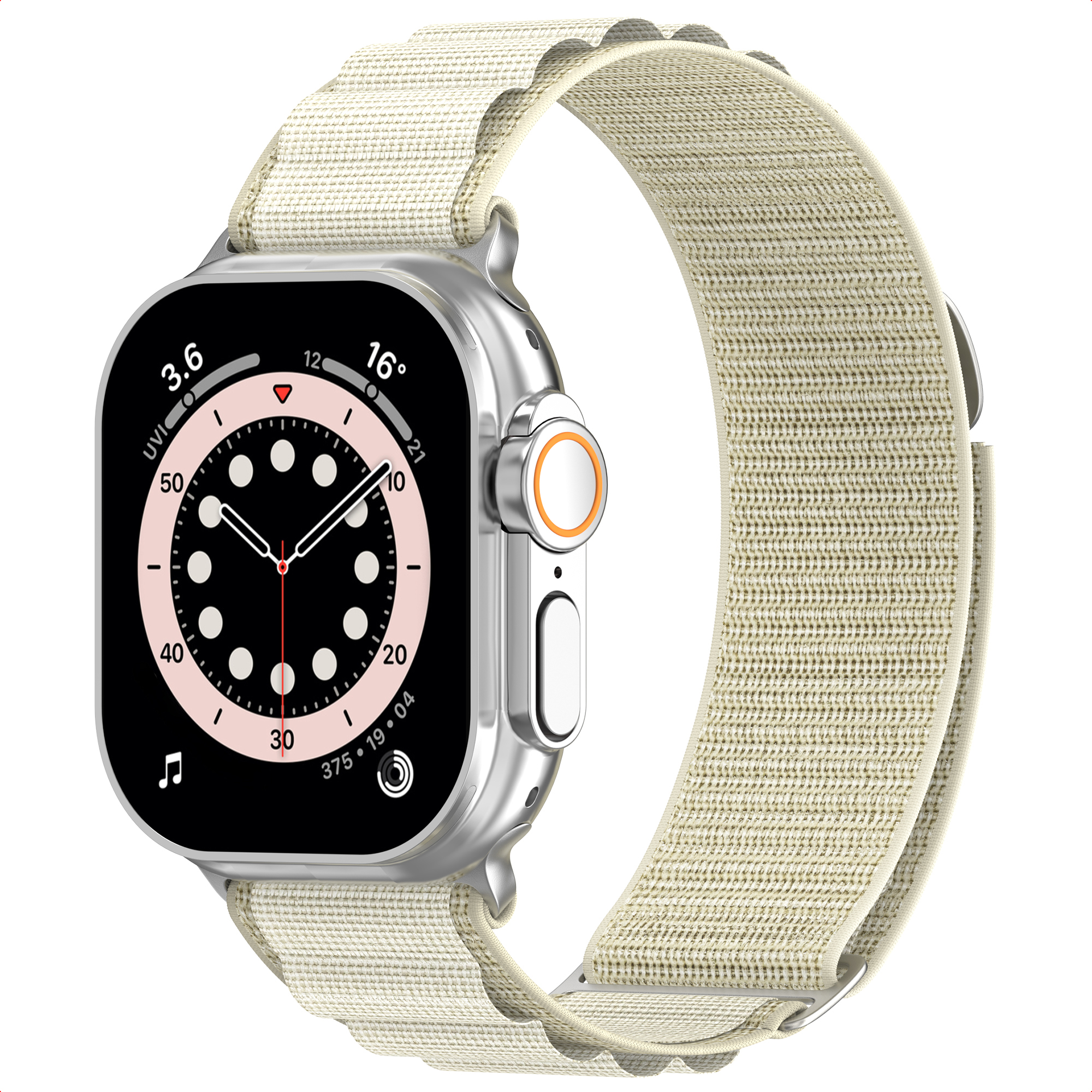 Accezz Bracelet en nylon Alpine Apple Watch  44/45/46/49 mm - Lumi&egrave;re stellaire