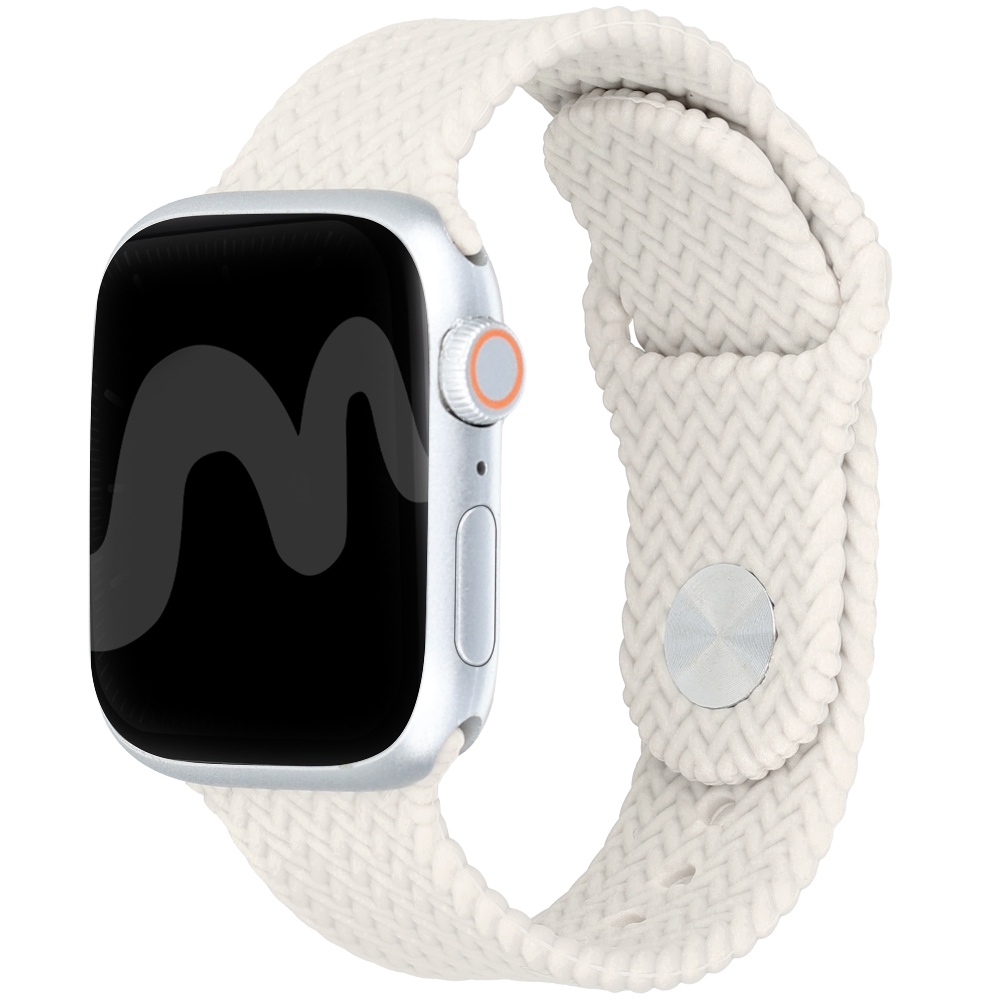 IMOSHION  Bracelet tress&eacute; en silicone Apple Watch 38/40/41/42 mm - Lumi&egrave;re stellaire