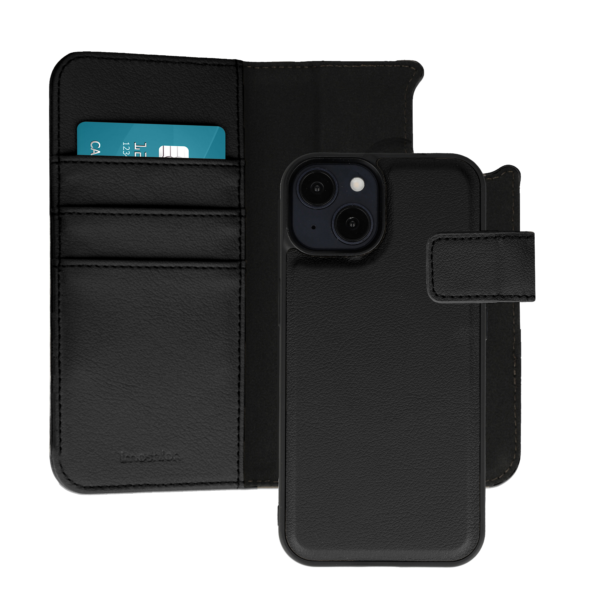 IMOSHION Etui portefeuille luxe 2-en-1 amovible pour iPhone 14 - Noir