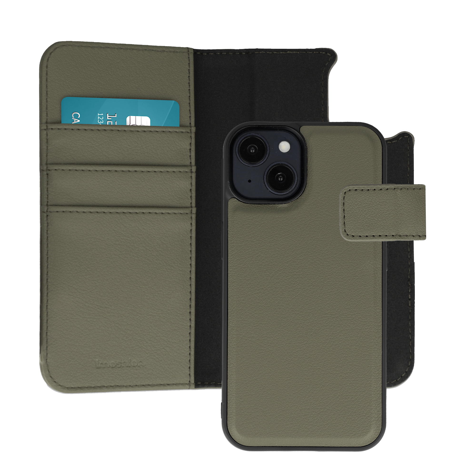 IMOSHION Etui portefeuille luxe 2-en-1 amovible pour iPhone 14 - Vert