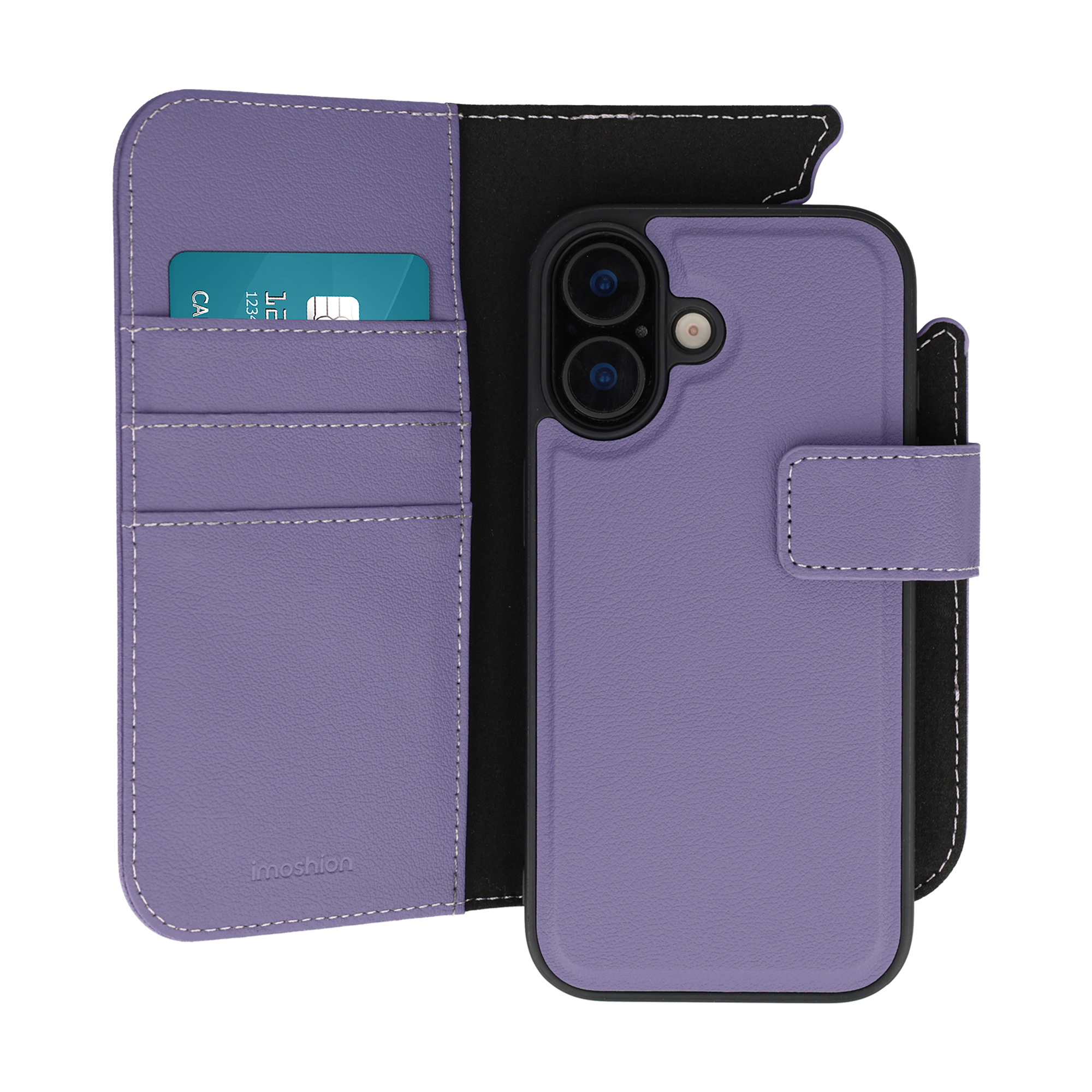 IMOSHION Etui portefeuille luxe 2-en-1 amovible pour iPhone 16 - Violet