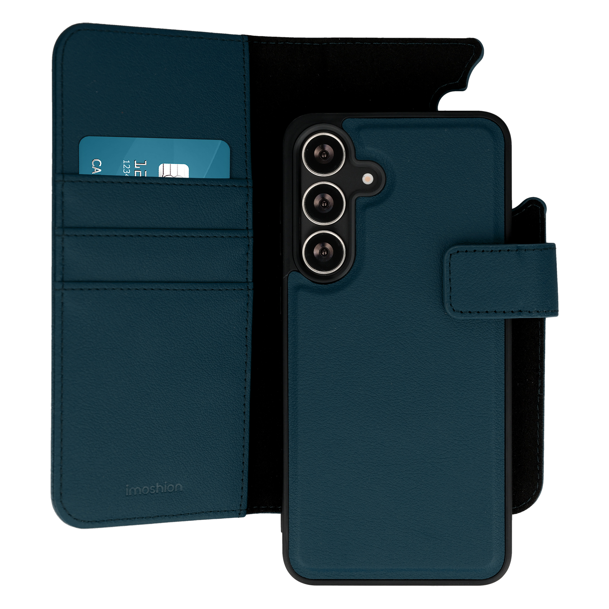 IMOSHION Etui portefeuille luxe 2-en-1 amovible pour Samsung Galaxy S24 FE - Bleu