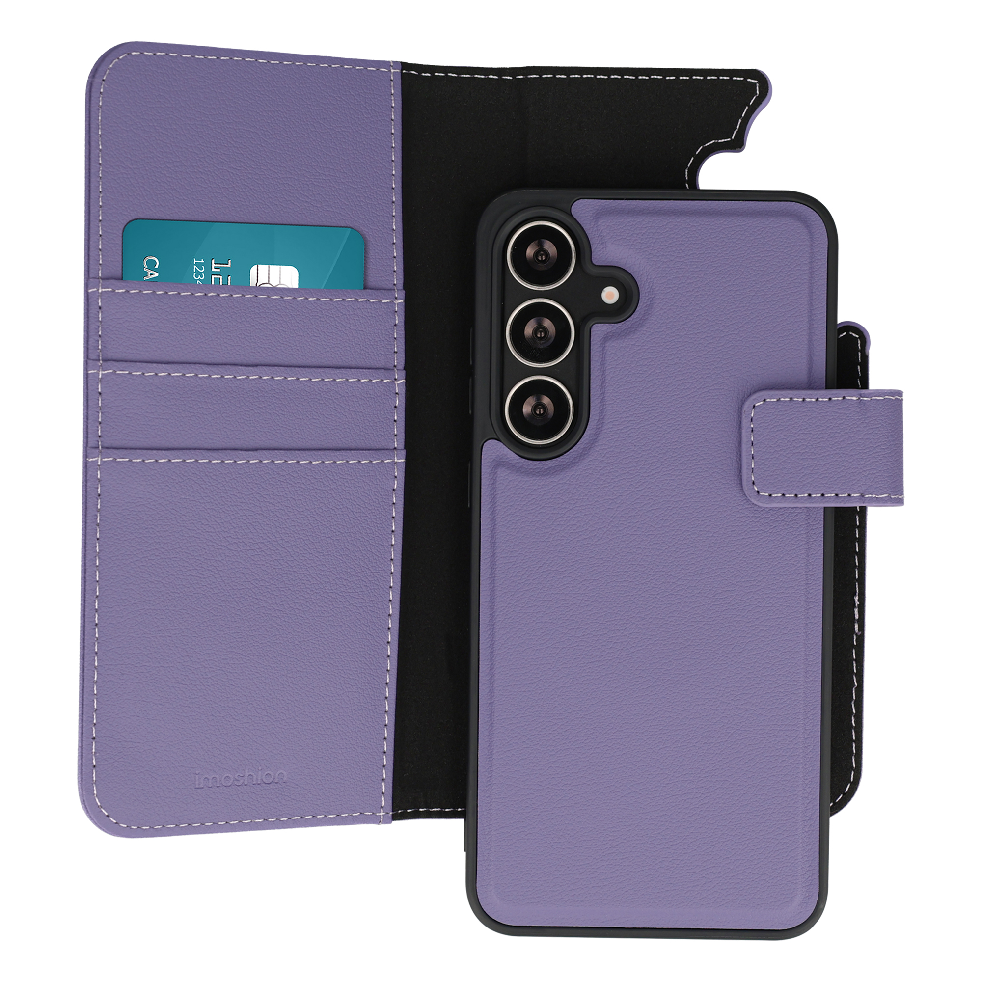 IMOSHION Etui portefeuille luxe 2-en-1 amovible pour Samsung Galaxy S24 FE - Violet