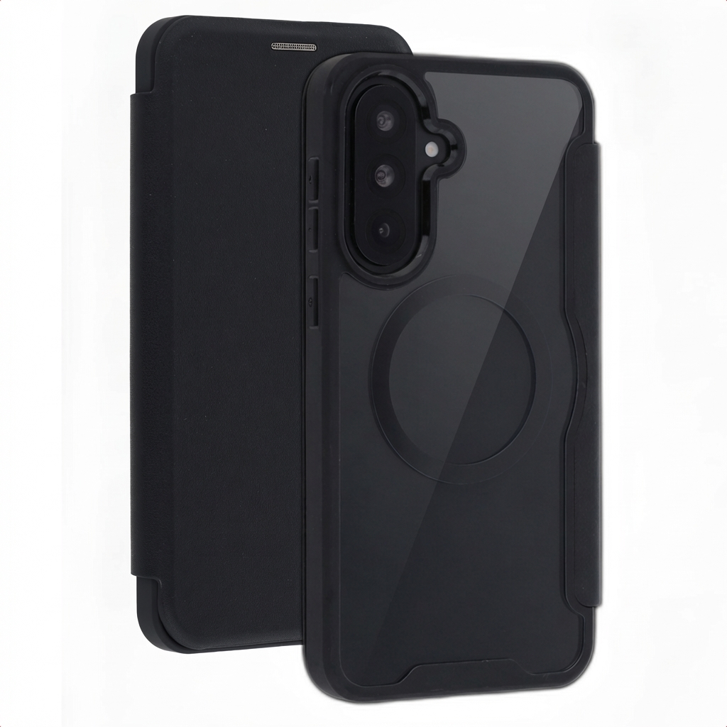 imoshion Bookcase Transparente avec MagSafe pour Samsung Galaxy A37 (5G) - Noir