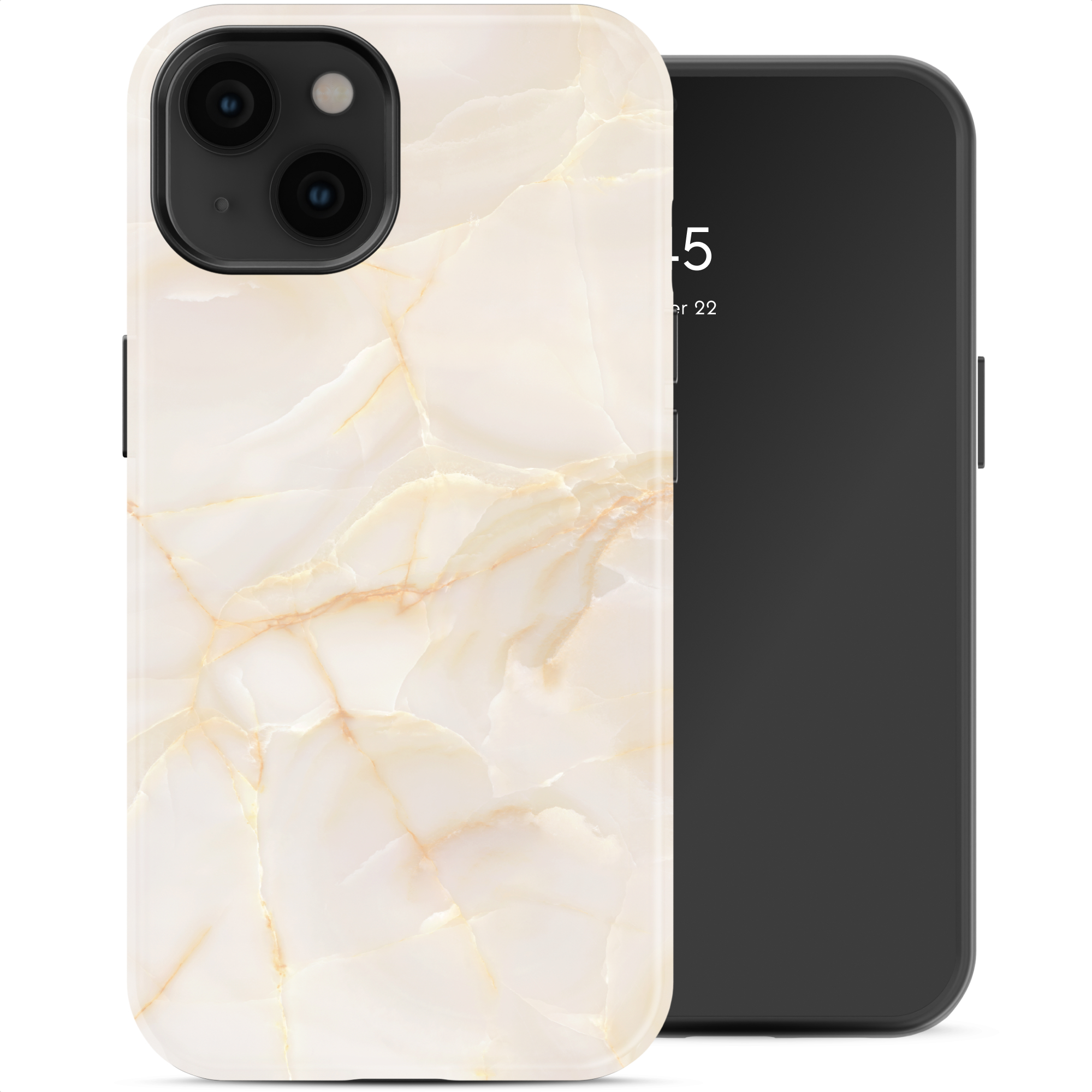 SELENCIA  Coque arri&egrave;re Vivid Apple iPhone 14 - Golden Beige Marble