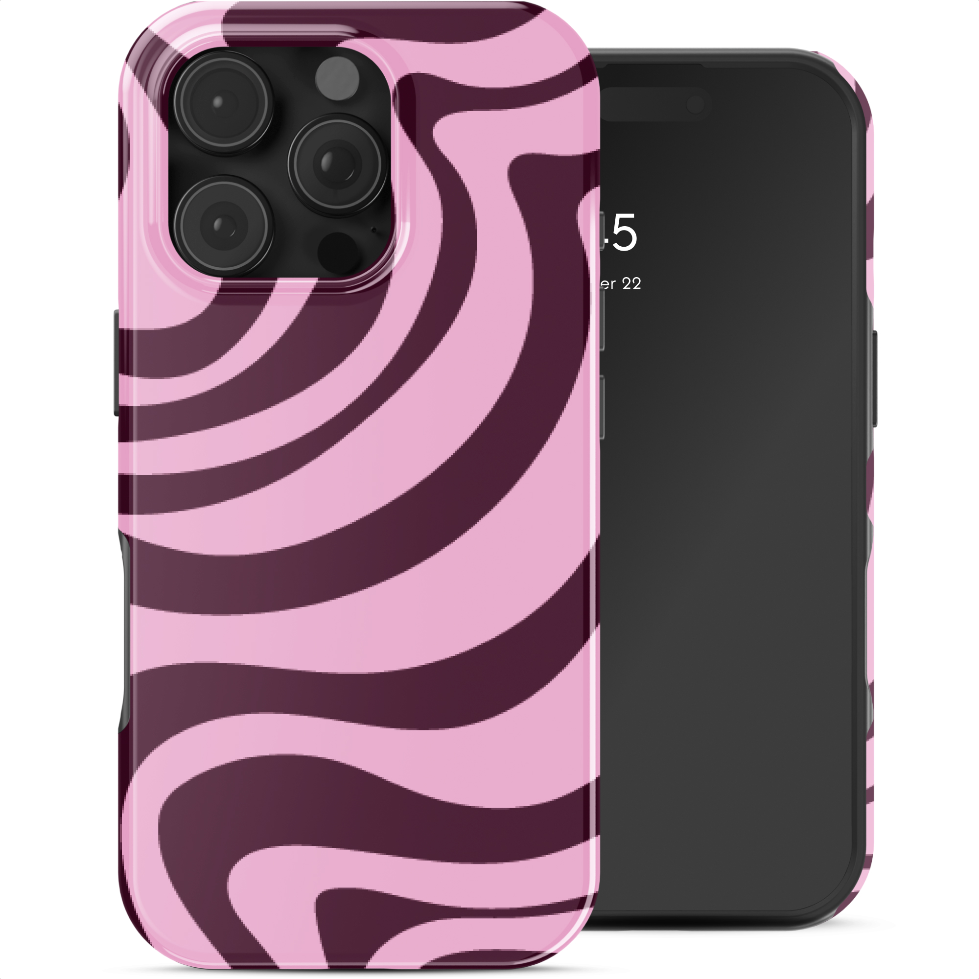SELENCIA Coque arri&egrave;re Vivid pour iPhone 16 Pro - Wavy Swirl Pink Plum