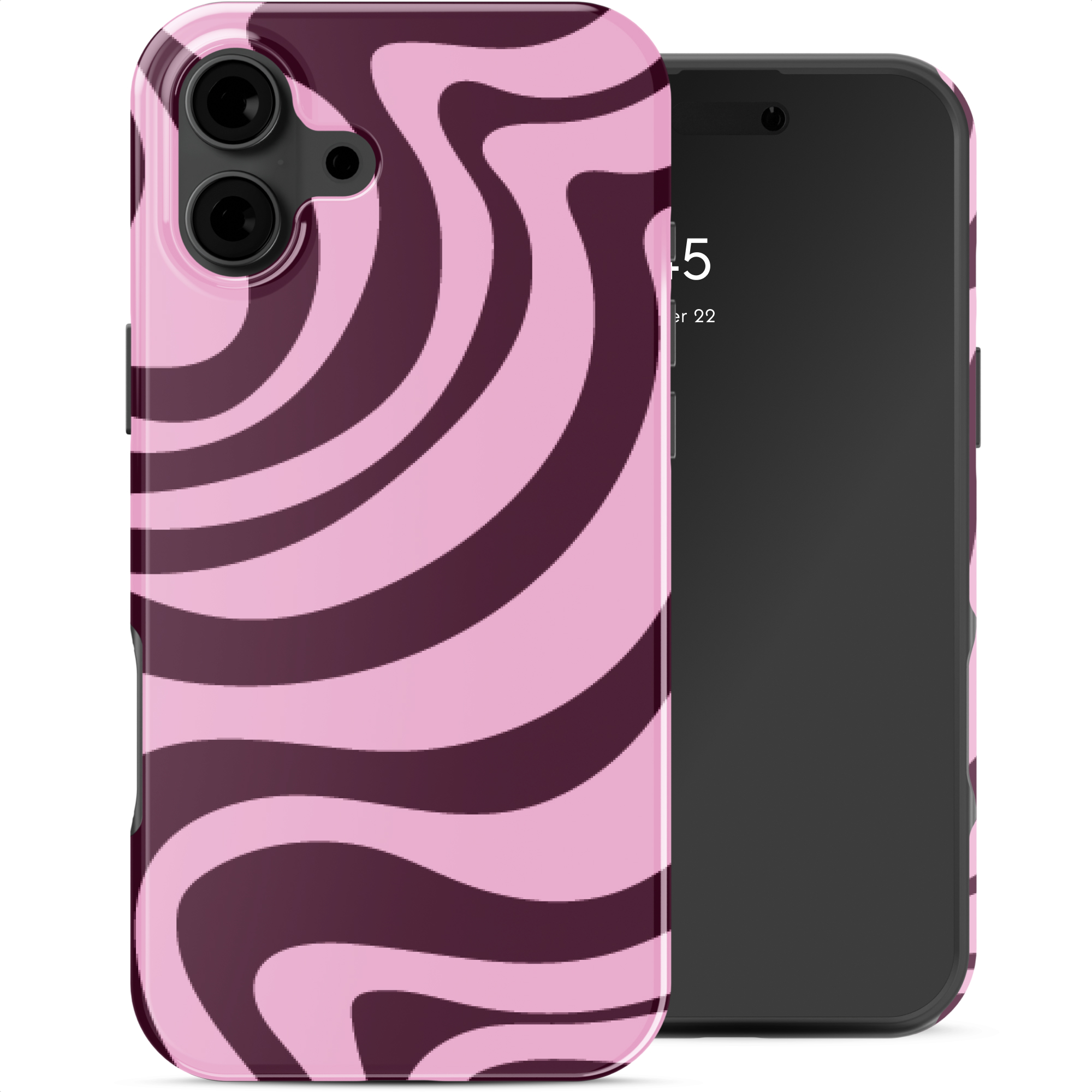 SELENCIA  Coque arri&egrave;re Vivid Apple iPhone 16 - Wavy Swirl Pink Plum