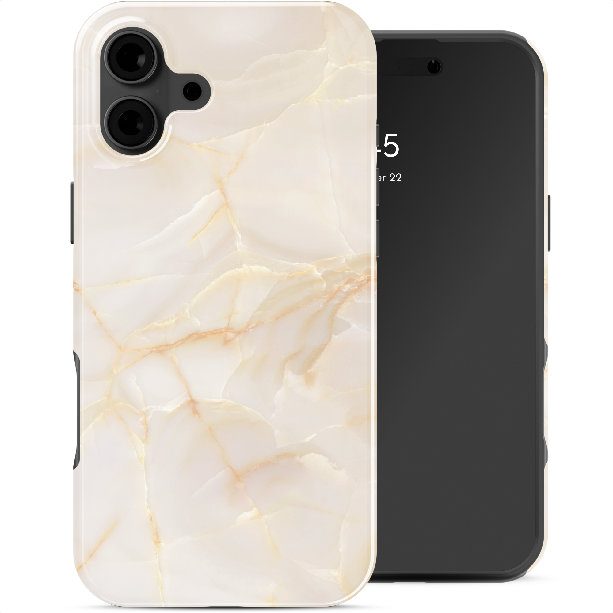 SELENCIA  Coque arri&egrave;re Vivid Apple iPhone 16 - Golden Beige Marble