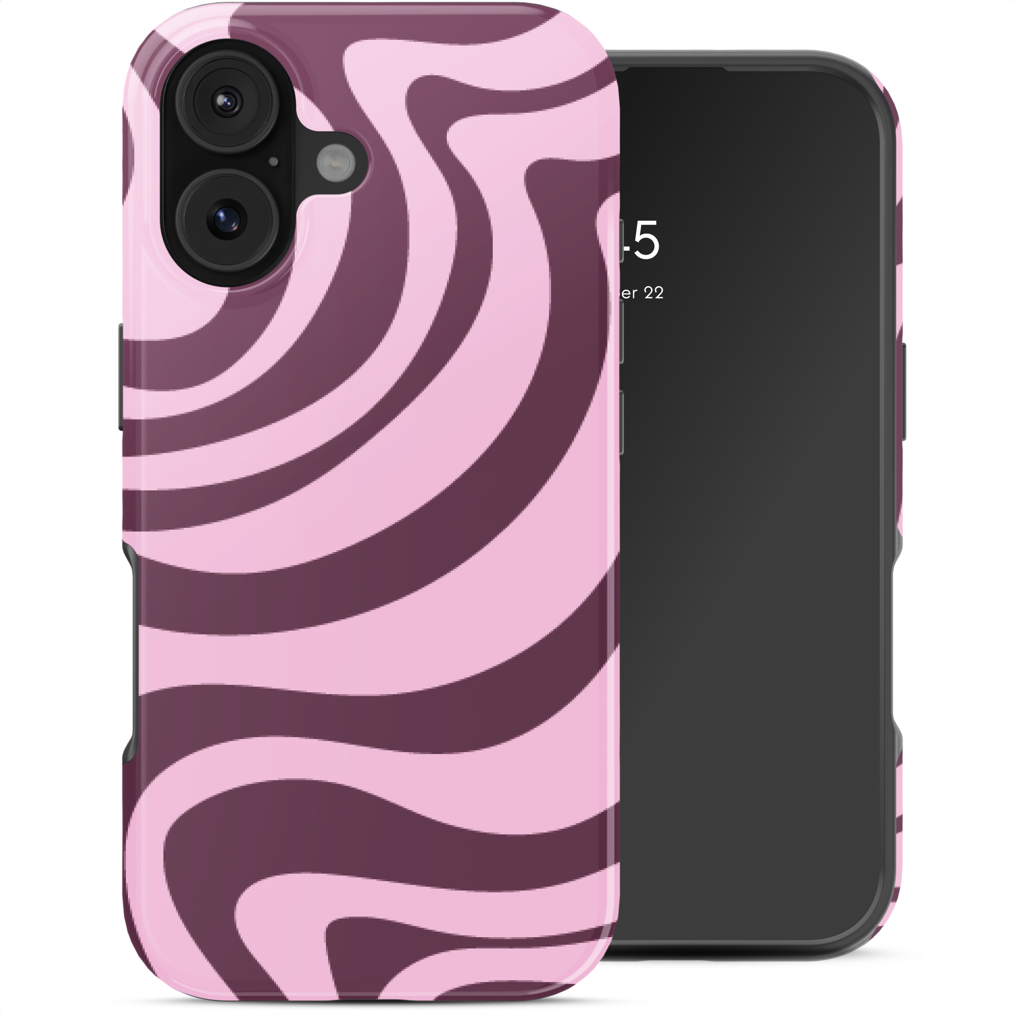 SELENCIA  Coque arri&egrave;re Vivid Apple iPhone 17 - Wavy Swirl Pink Plum
