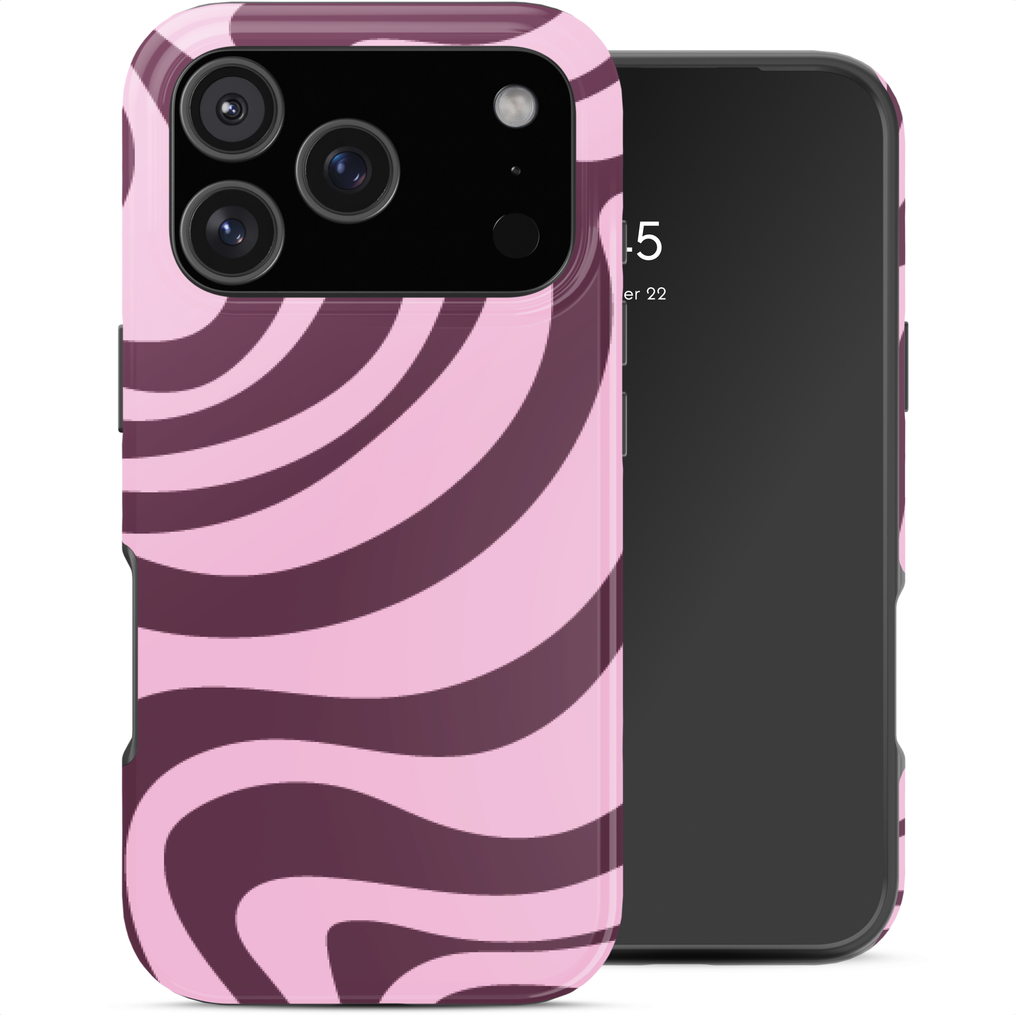 SELENCIA Coque arri&egrave;re Vivid pour iPhone 17 Pro - Wavy Swirl Pink Plum