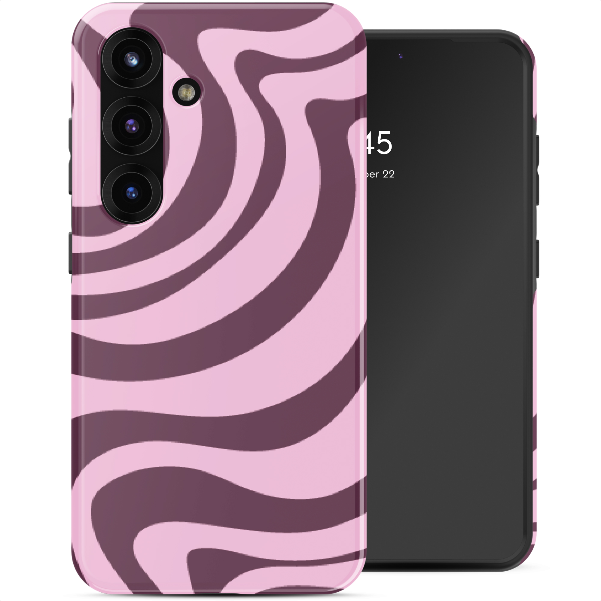 SELENCIA Coque arri&egrave;re Vivid avec MagSafe pour Samsung Galaxy S25 - Wavy Swirl Pink Plum