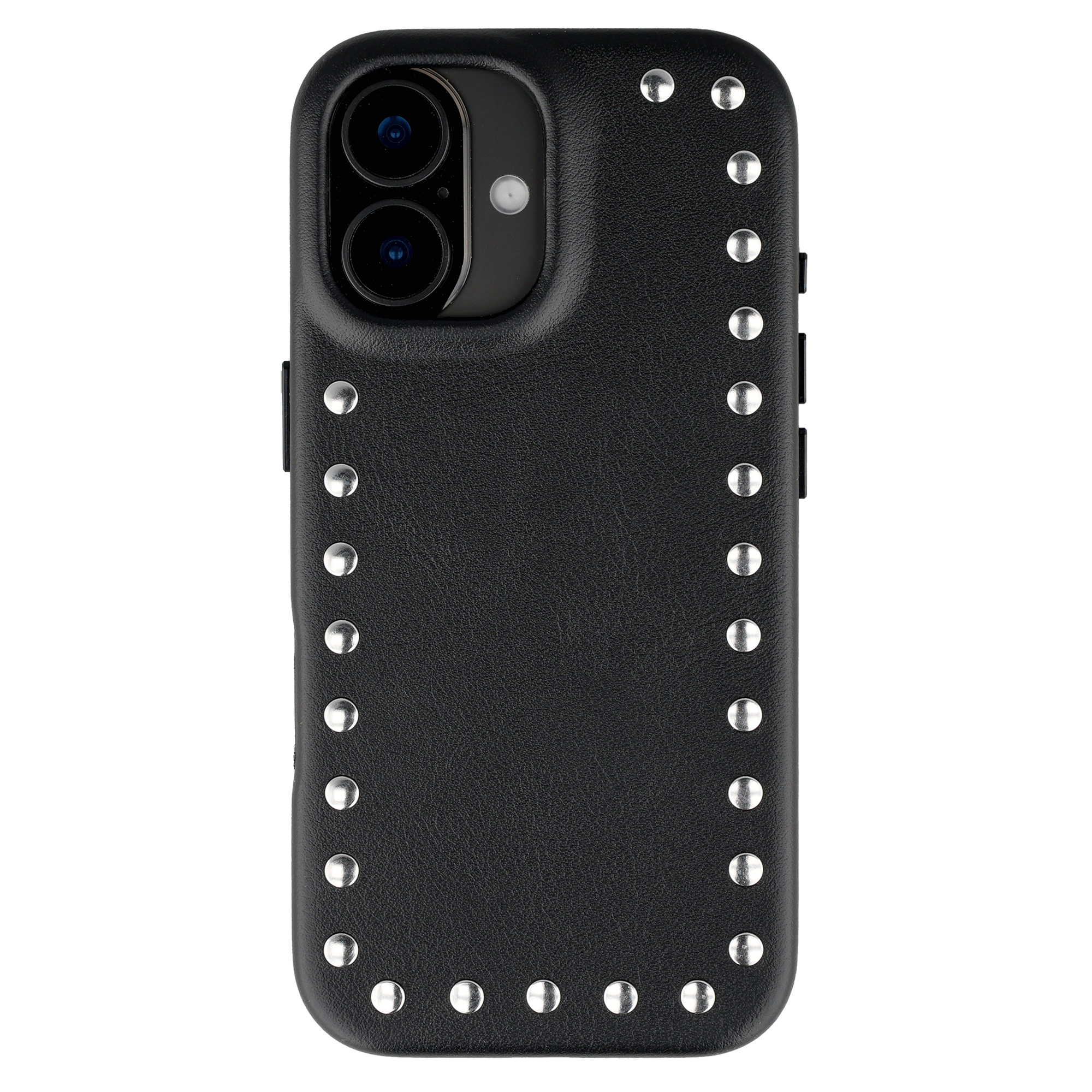 SELENCIA Coque arri&egrave;re Studs MagSafe en cuir pour iPhone 17 - Velvet Black