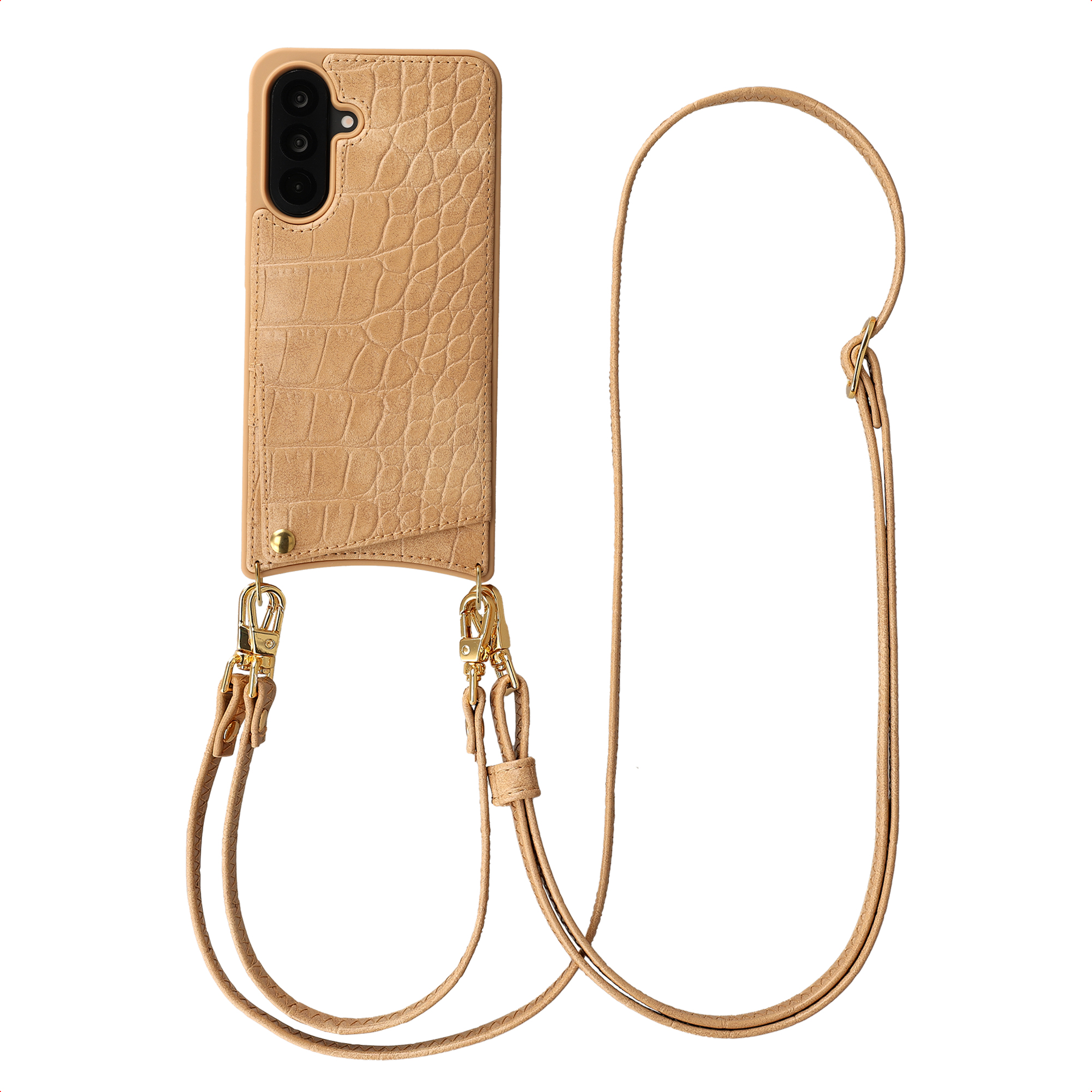 SELENCIA  Coque de t&eacute;lephone Nova avec cordon et porte-cartes Samsung Galaxy A56 - Toasted Almond