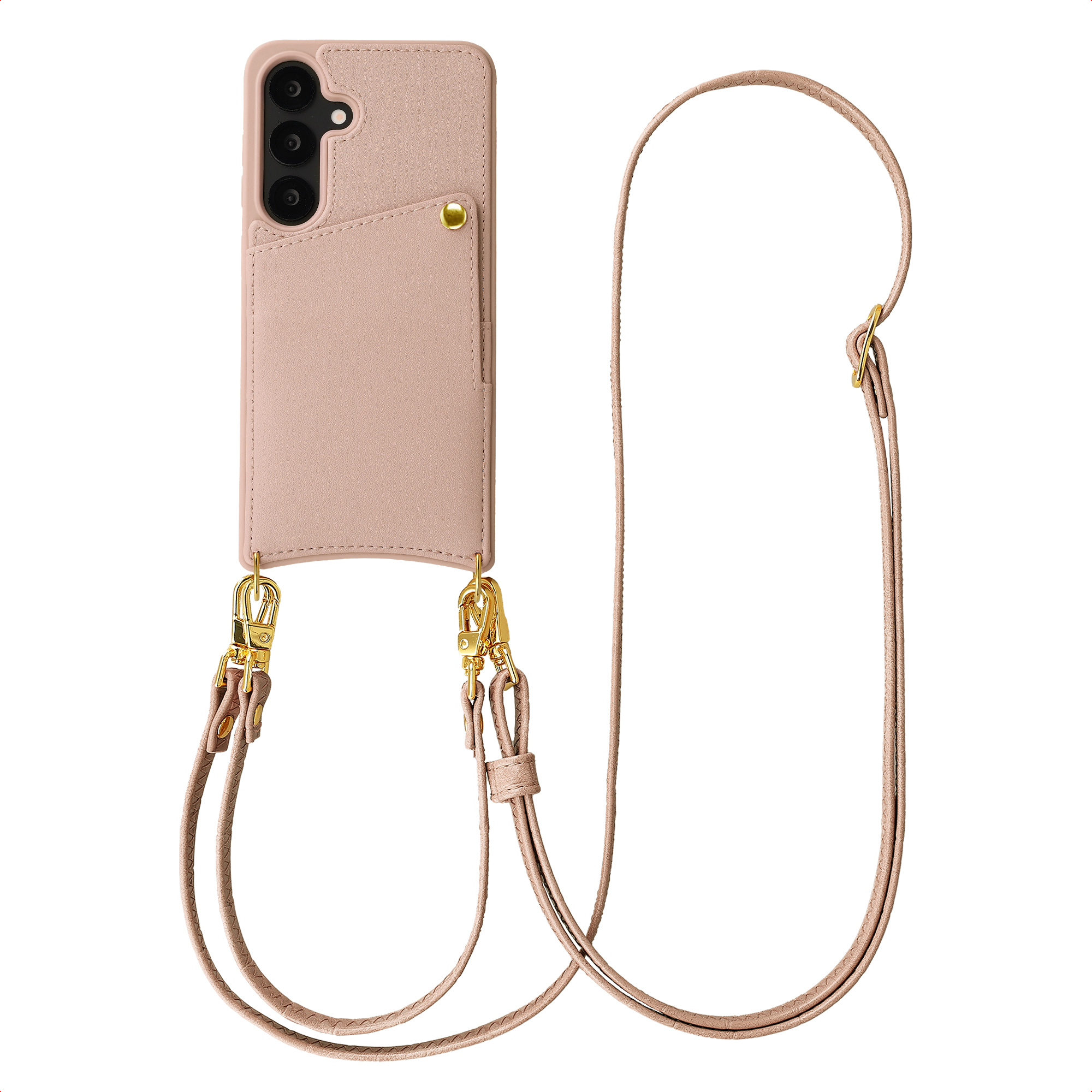 SELENCIA Coque de t&eacute;l&eacute;phone Nova avec cordon et porte-cartes pour Samsung Galaxy S25 / S24 - Dusty Rose